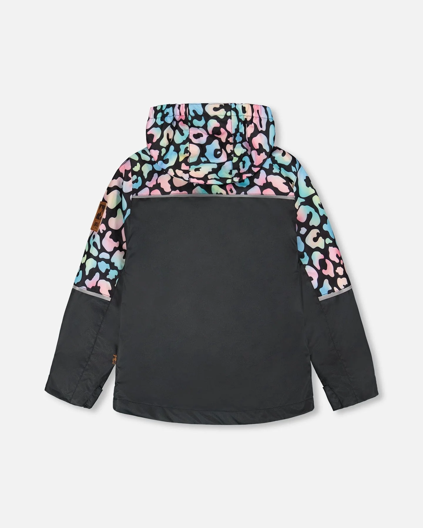 3-In-1 Two-Piece Mid-Season Outerwear Set Black Animal Print - Multicolored Inner Jacket - Image 3