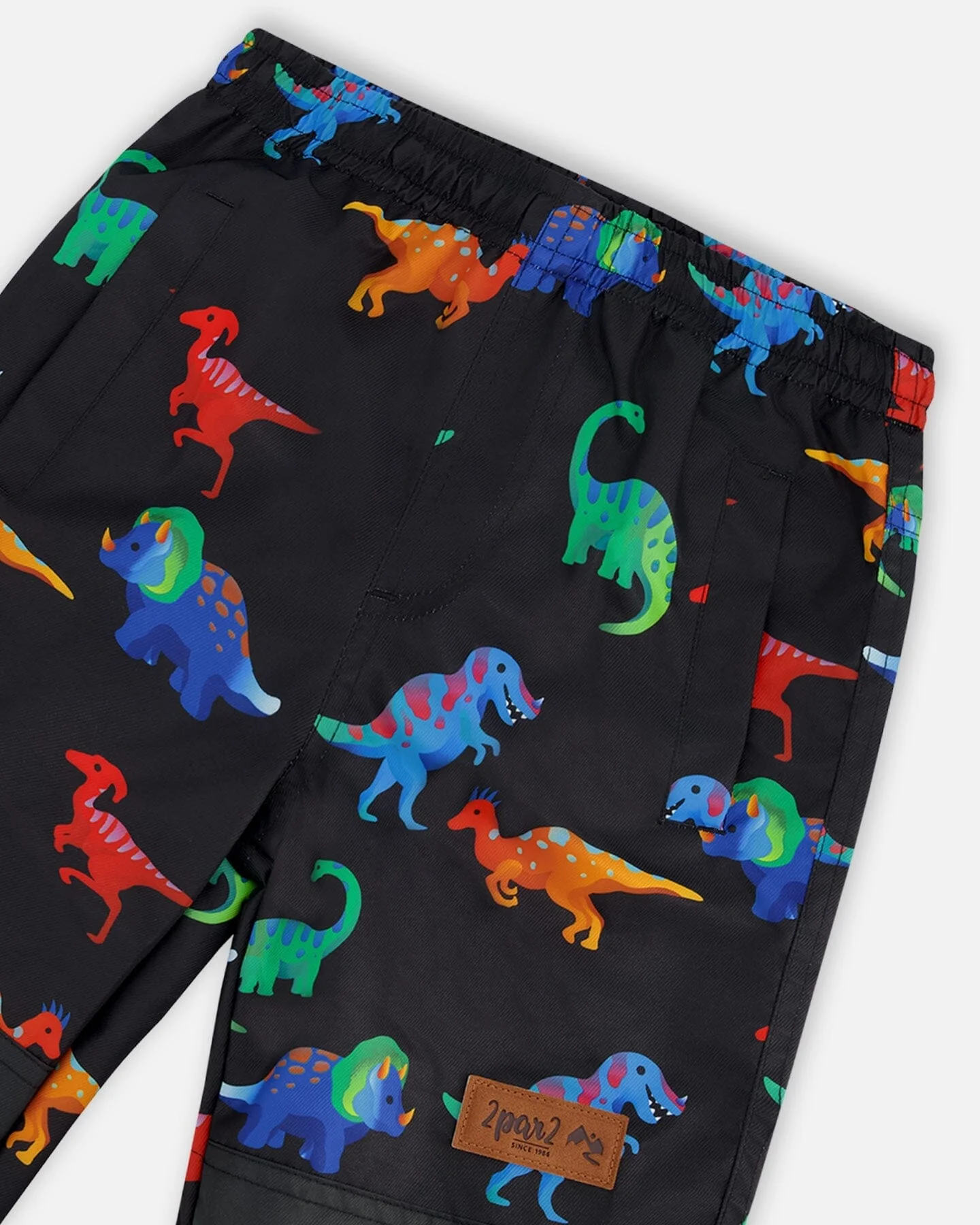 3-In-1 Two-Piece Mid-Season Outerwear Set Black Dinosaur Print - Image 8