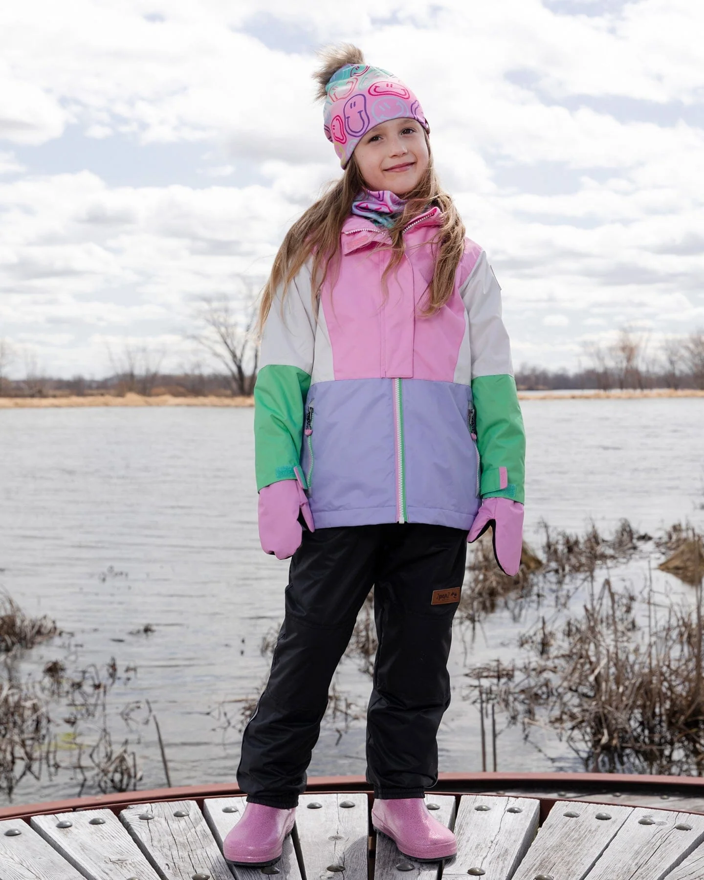 3-In-1 Two-Piece Mid-Season Outerwear Set Pink Colorblock - Image 2
