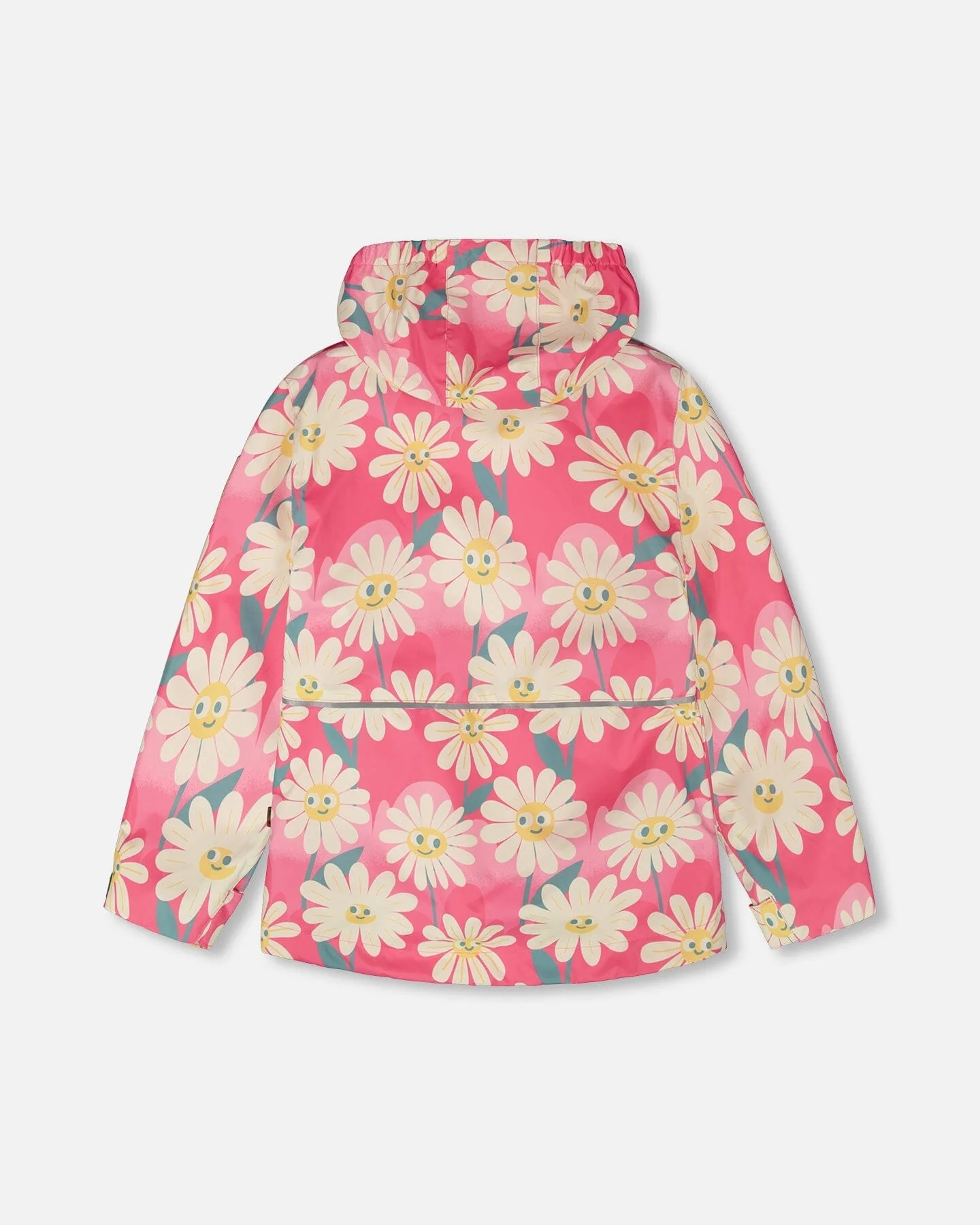 3-In-1 Two-Piece Mid-Season Outerwear Set Pink Smiling Flower Print - Image 3