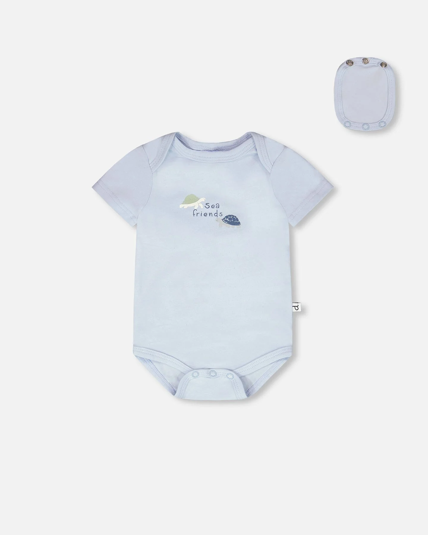 3 Pack Evolutive Organic Cotton Jersey Onesies Grey Mix Turtle Print - Image 4