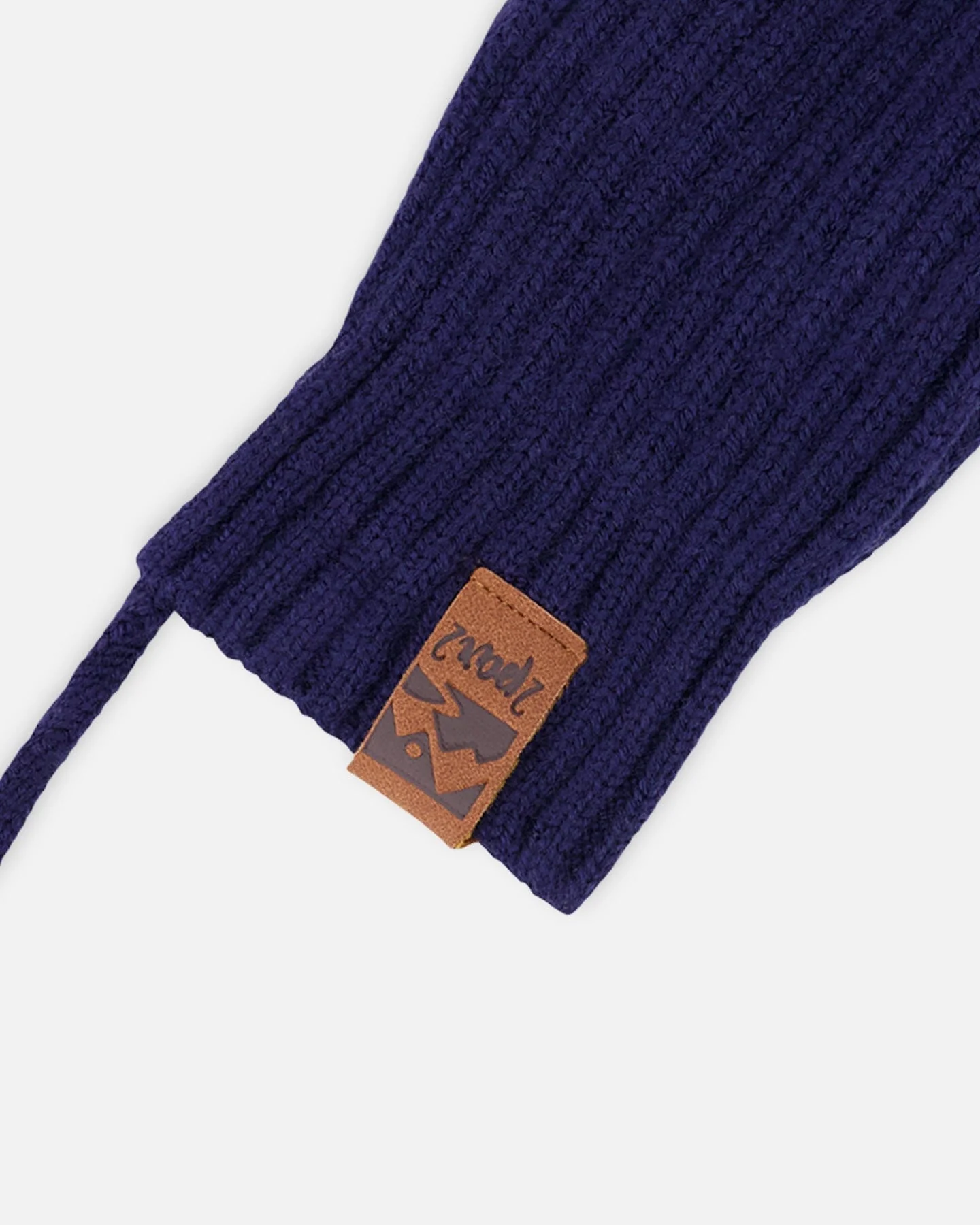 Baby Knit Mittens With Cord Navy Blue - Image 4