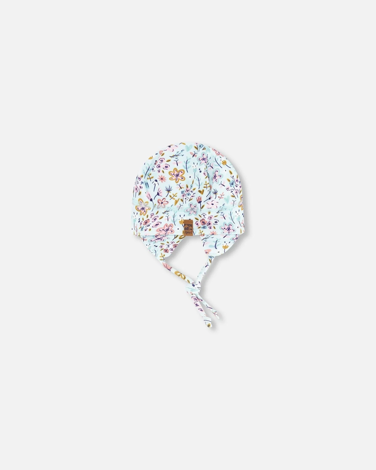 Baby Mid-Season One-Piece Outerwear With Hat Blue Mini Flower Print - Image 6