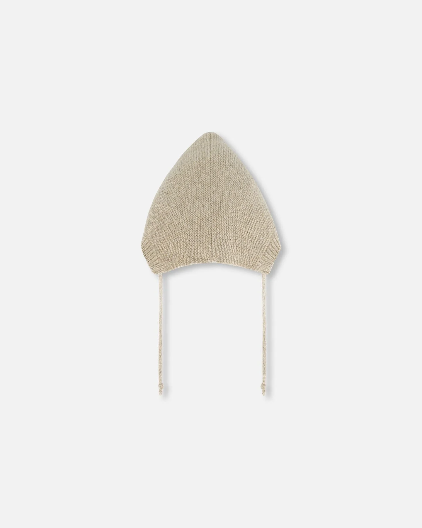 Baby Pointed Knit Hat In Beige - Image 3