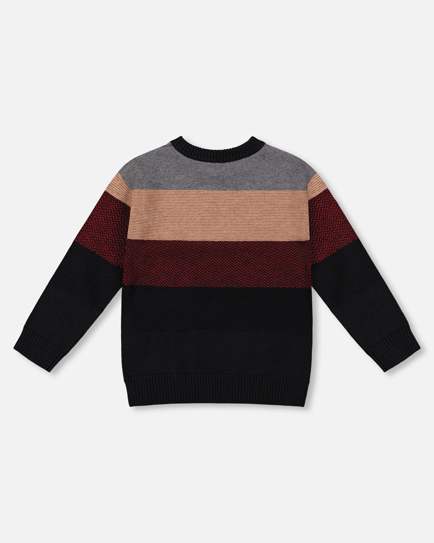 Color Block Knit Sweater Red And Black - Image 3