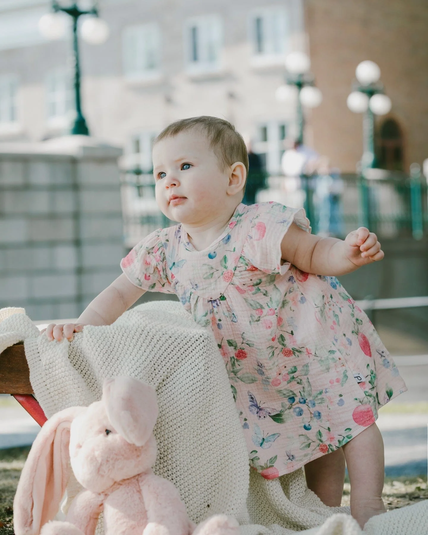 Cotton Muslin Dress And Bloomer Set Pink Printed Berries - Image 2