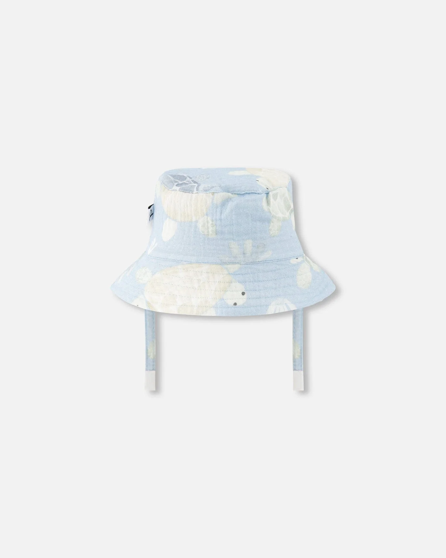 Cotton Muslin Hat Blue Turtle Print - Image 3