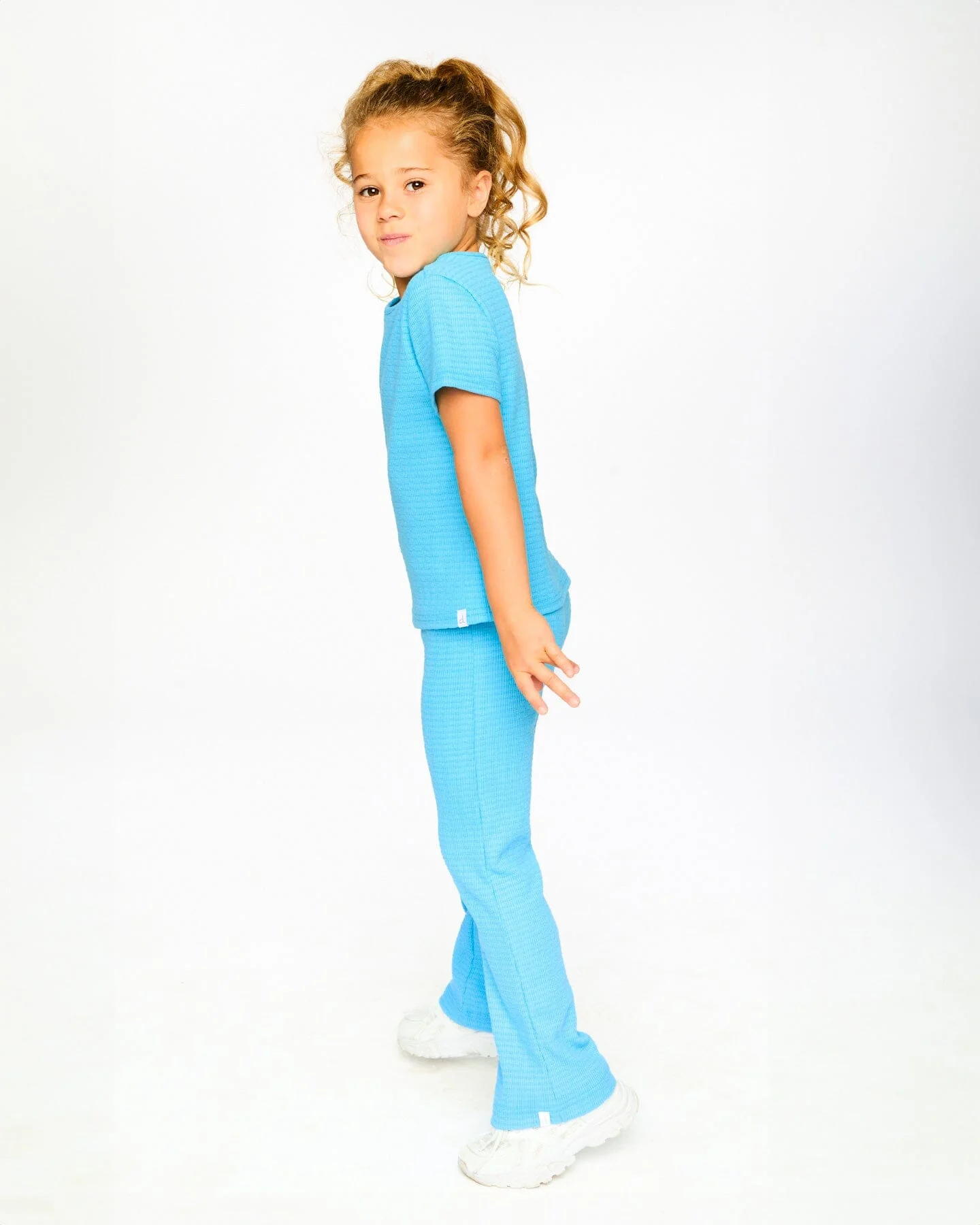Crinkle Jersey Leggings Blue - Image 2