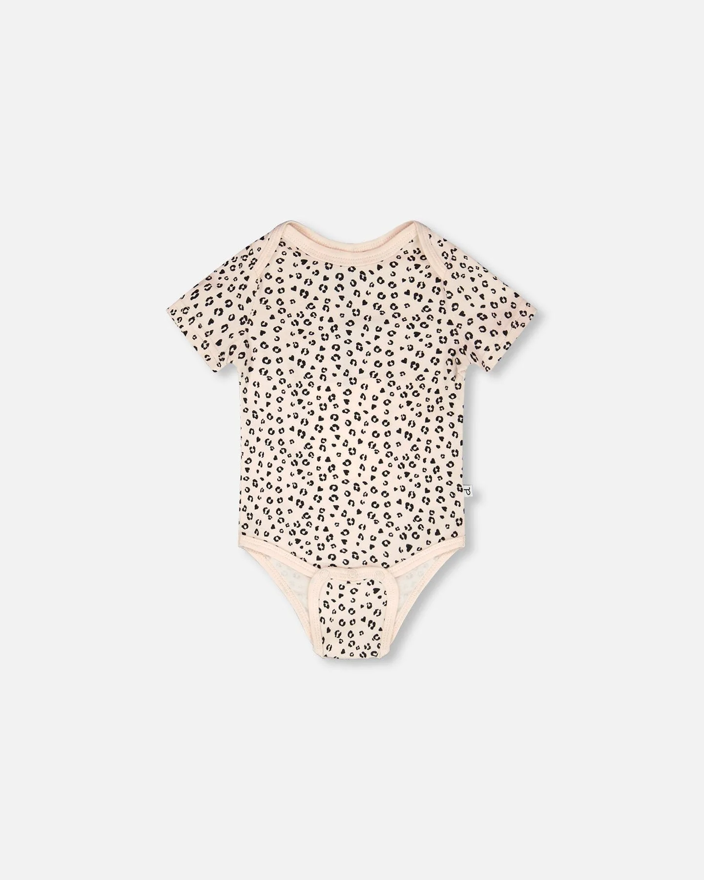 Evolutive Organic Cotton Jersey Onesie Peach Animal Print - Image 2