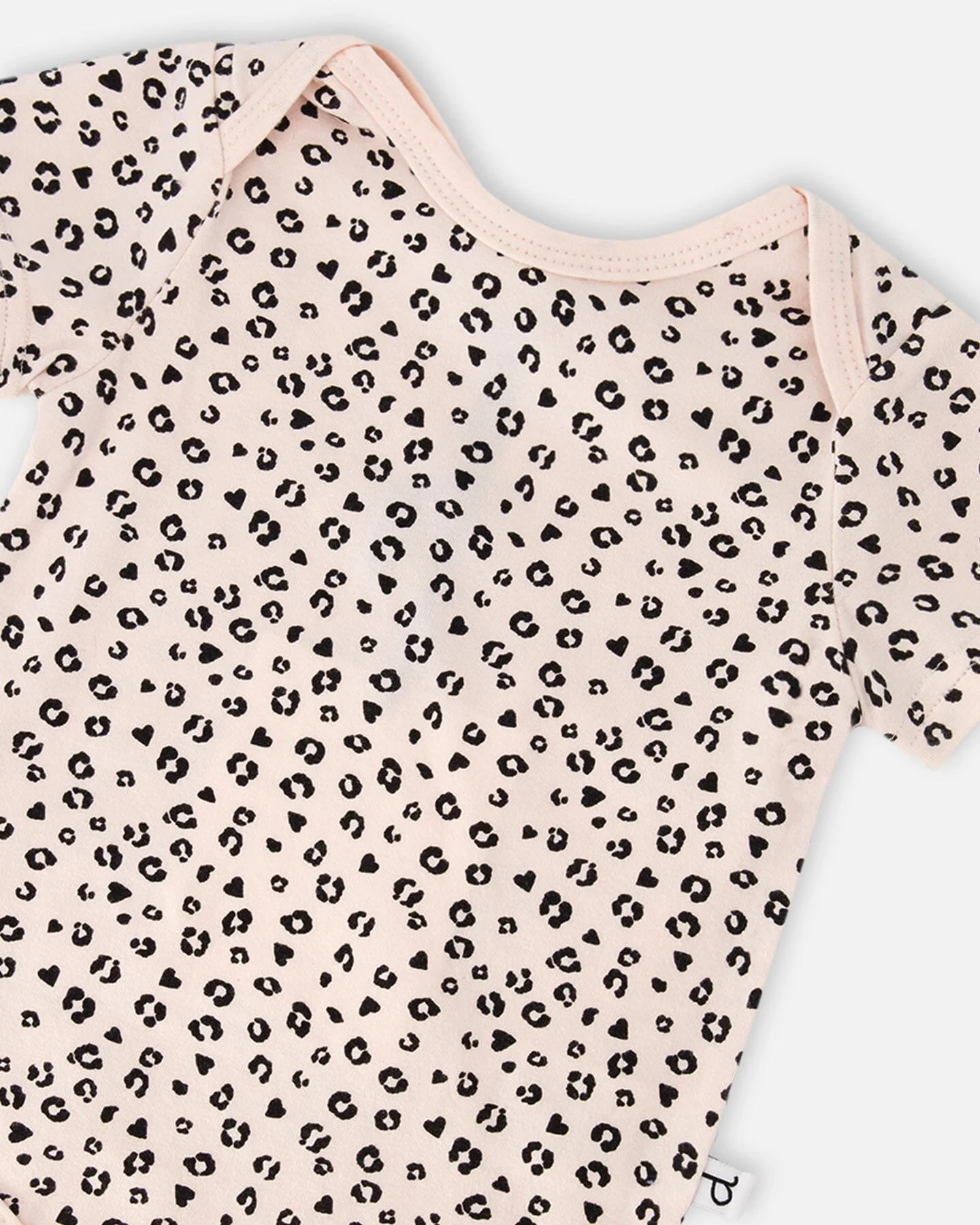 Evolutive Organic Cotton Jersey Onesie Peach Animal Print - Image 4