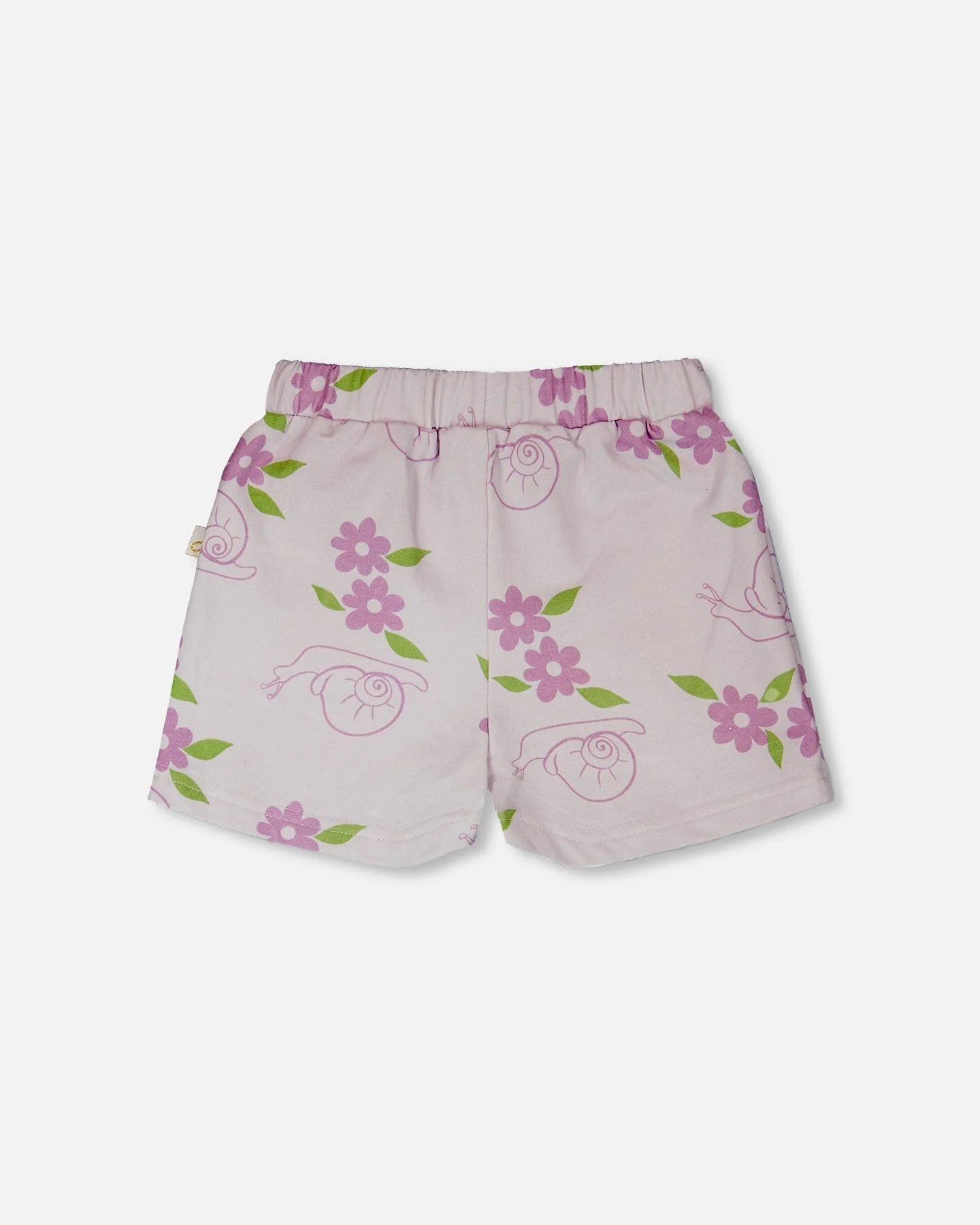 French Terry Shorts Lilac Snails Print - Image 4