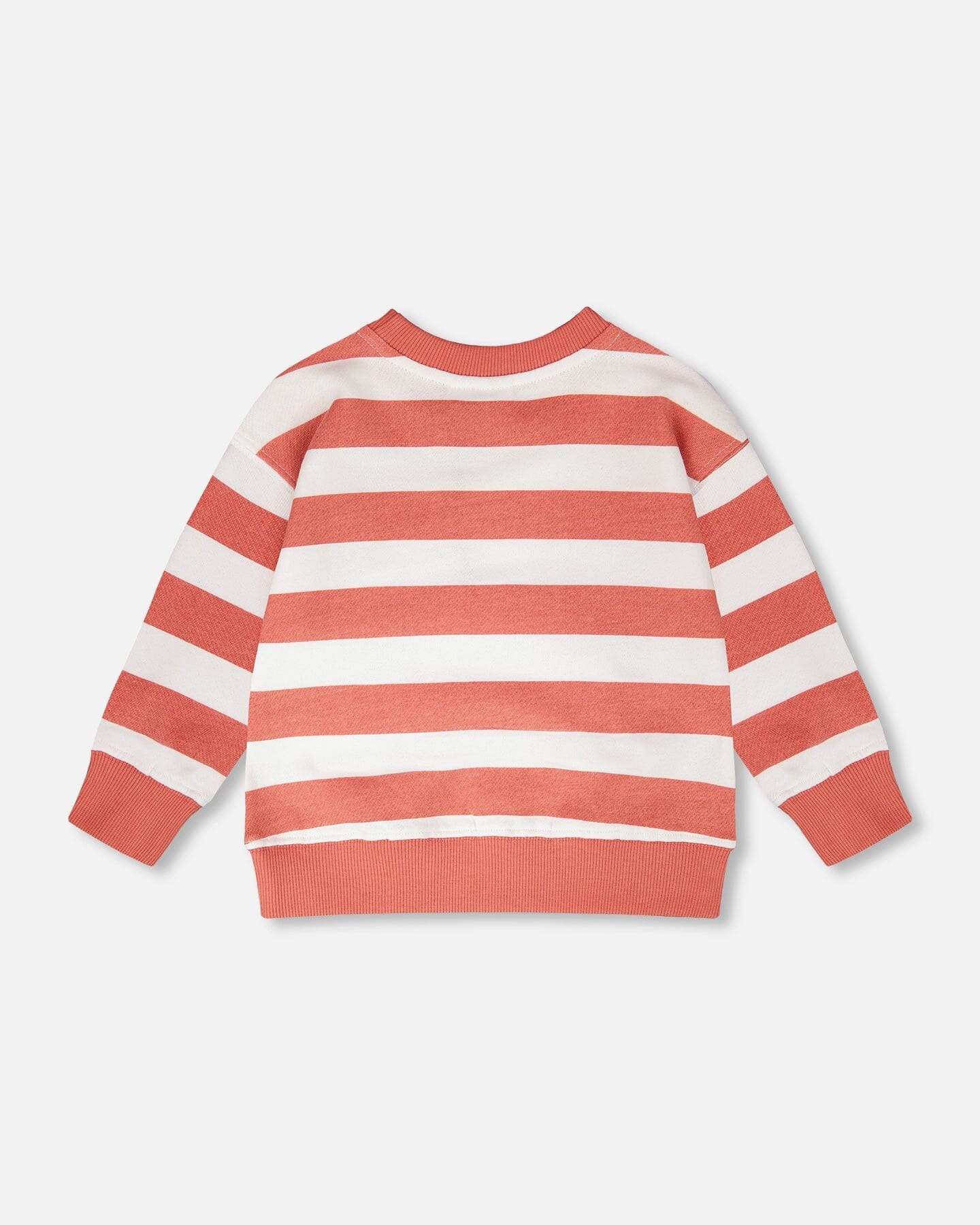 French Terry Sweatshirt Brick And White Stripes - Image 4