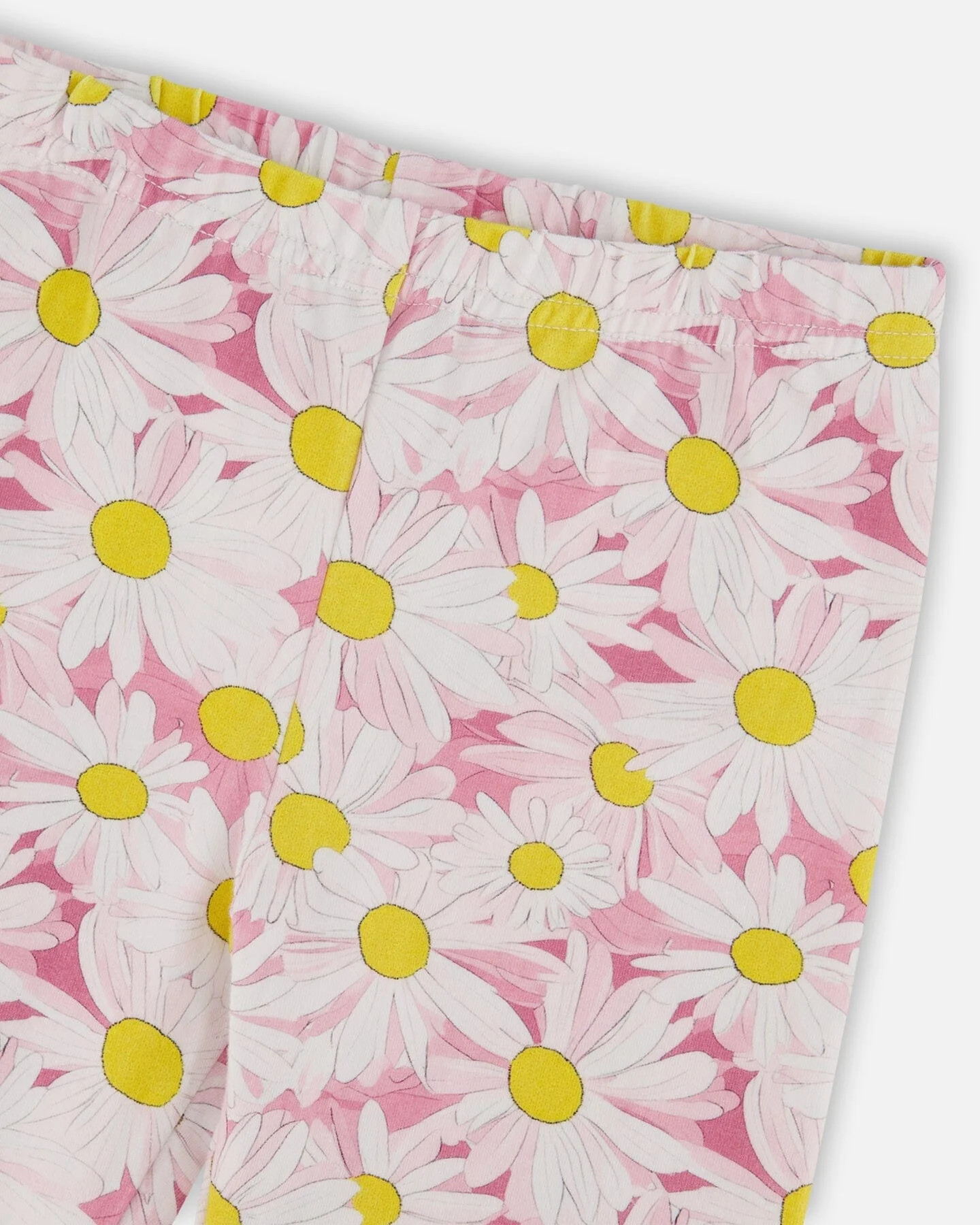 Jersey Capri Pink Printed Daisies - Image 4