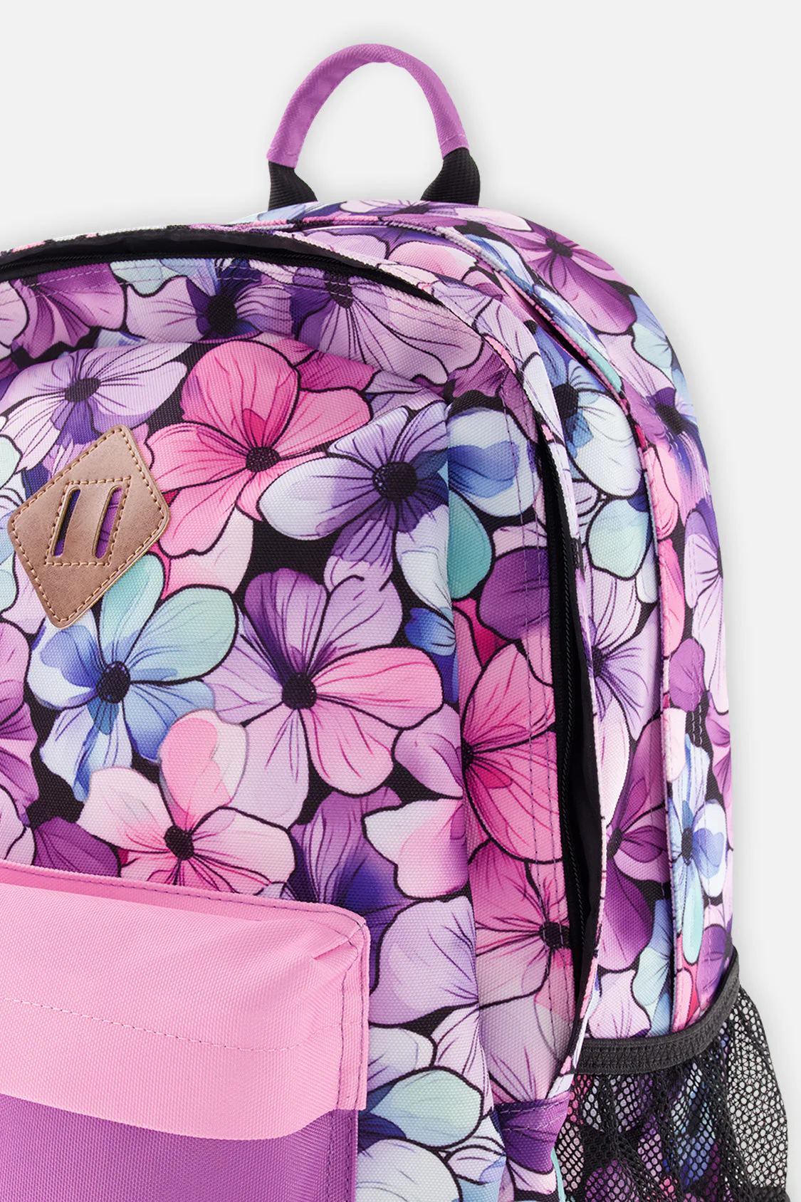 Kids Backpack Black Floral Print - Image 3