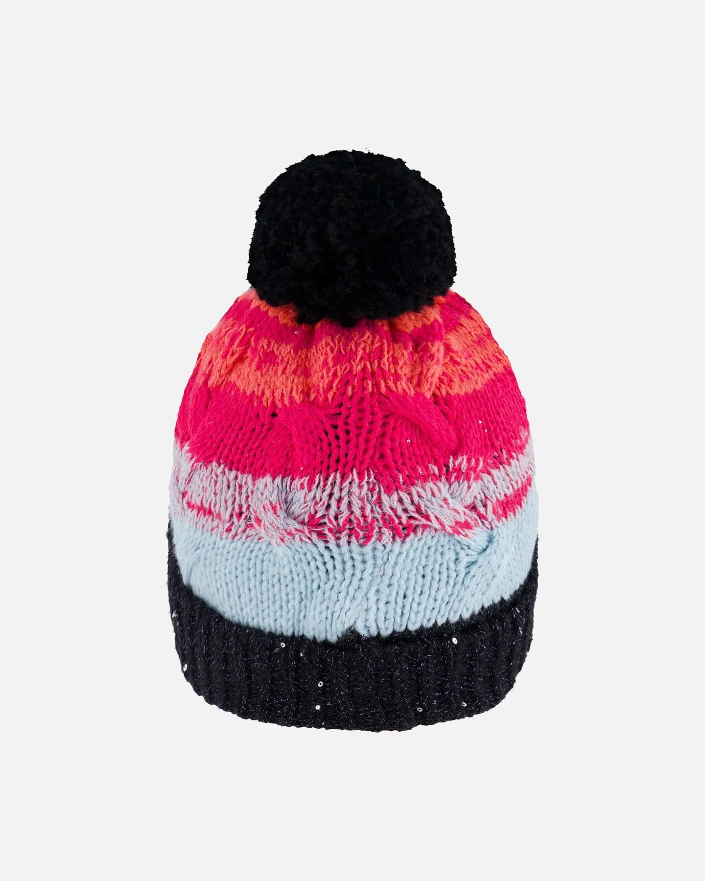 Knit Hat Gradient Blue, Coral And Fuschia - Image 4
