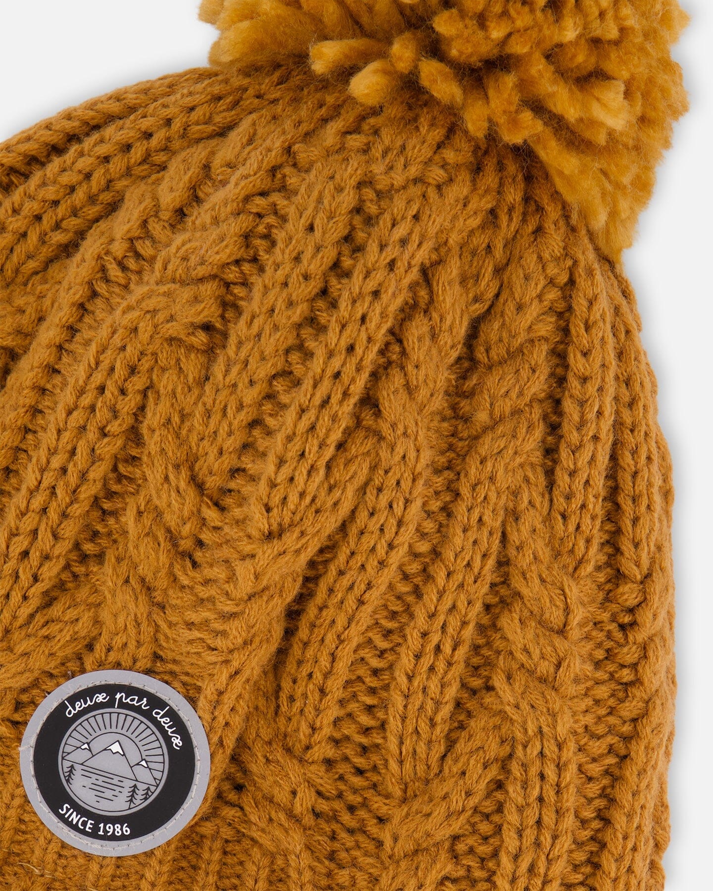 Lined Winter Hat With Pompom Brown Sugar - Image 4