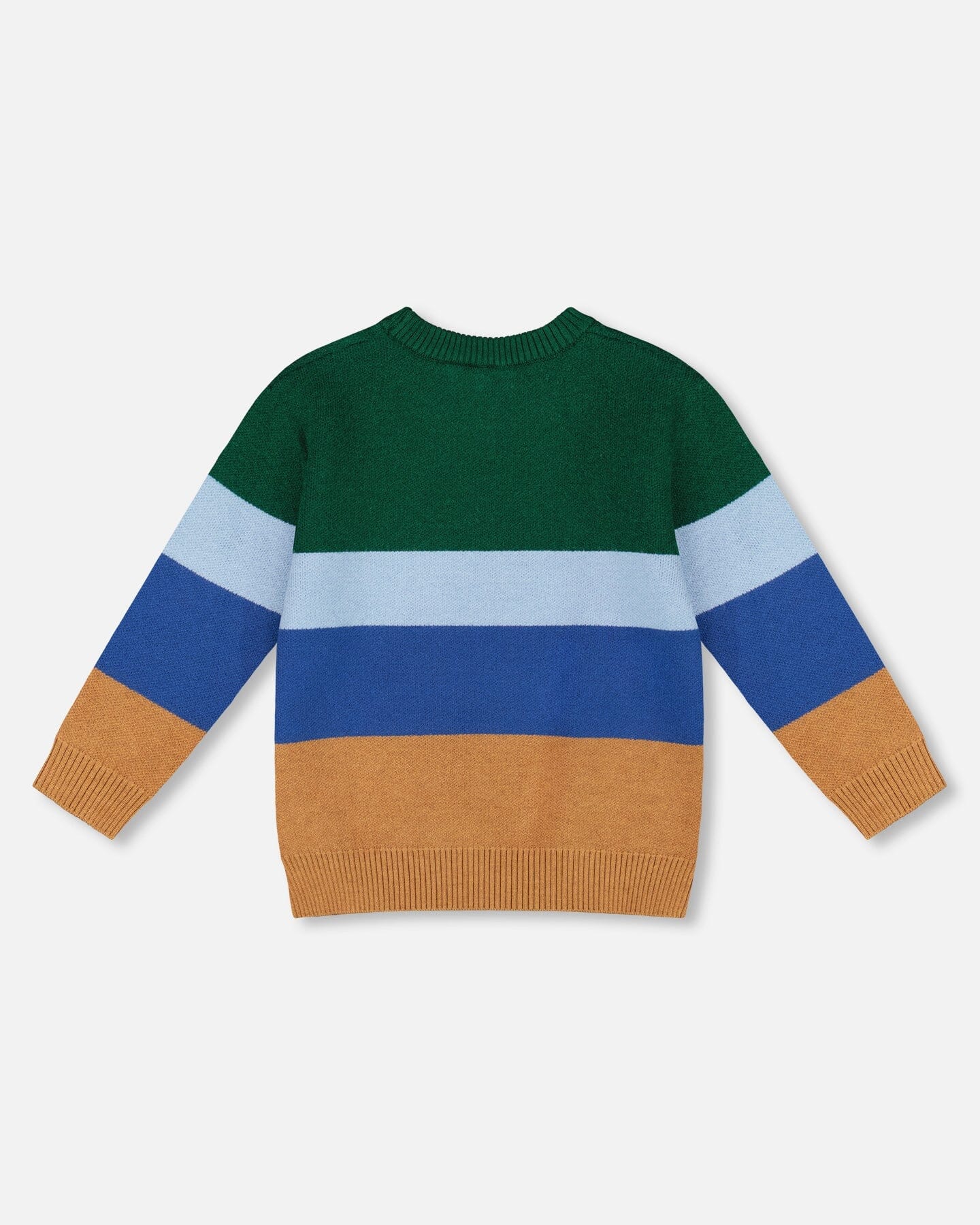 Long Sleeve Knit Sweater Blue, Green And Brown - Image 2