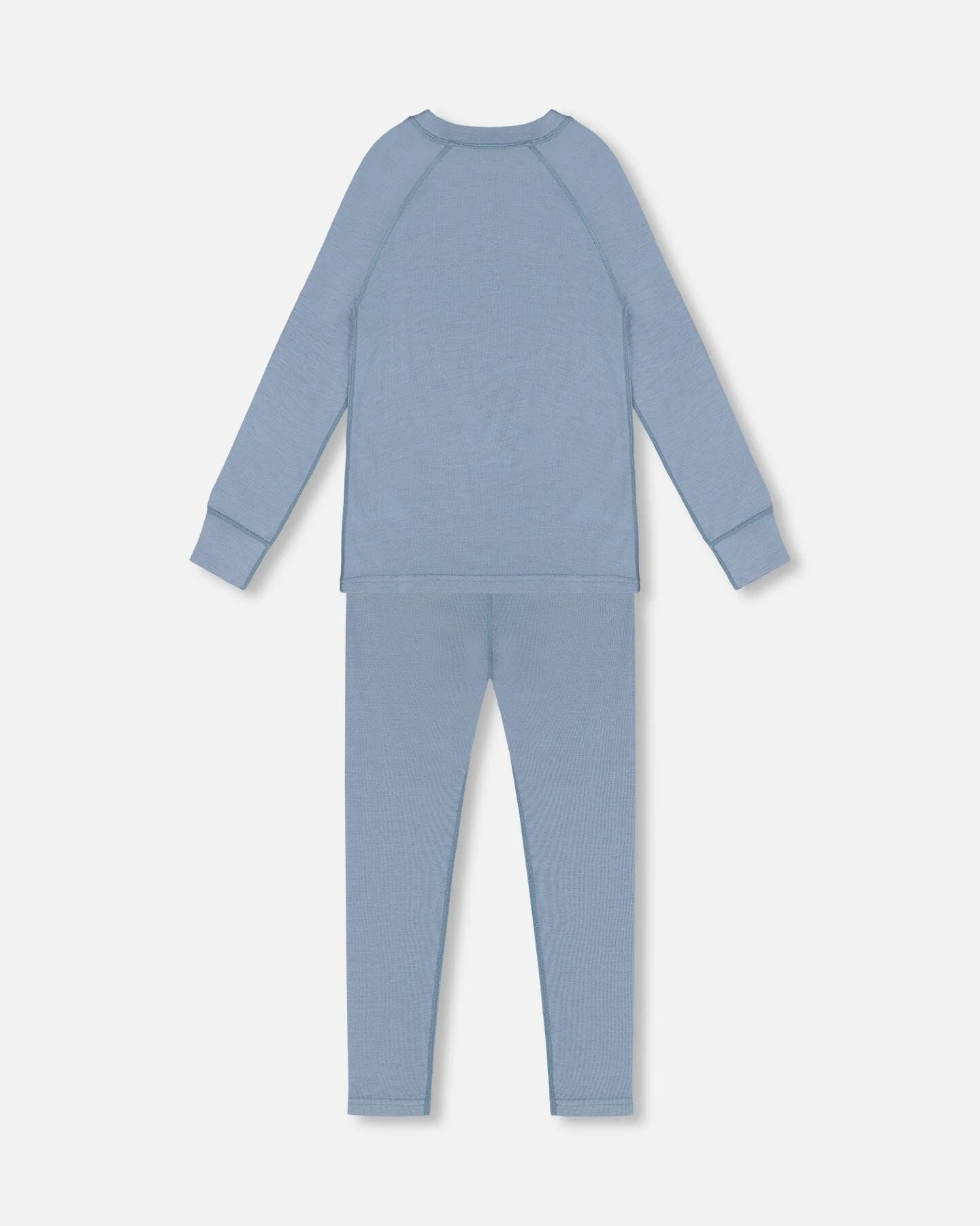 Merino Wool Base Layer Set Blue Gray - Image 3