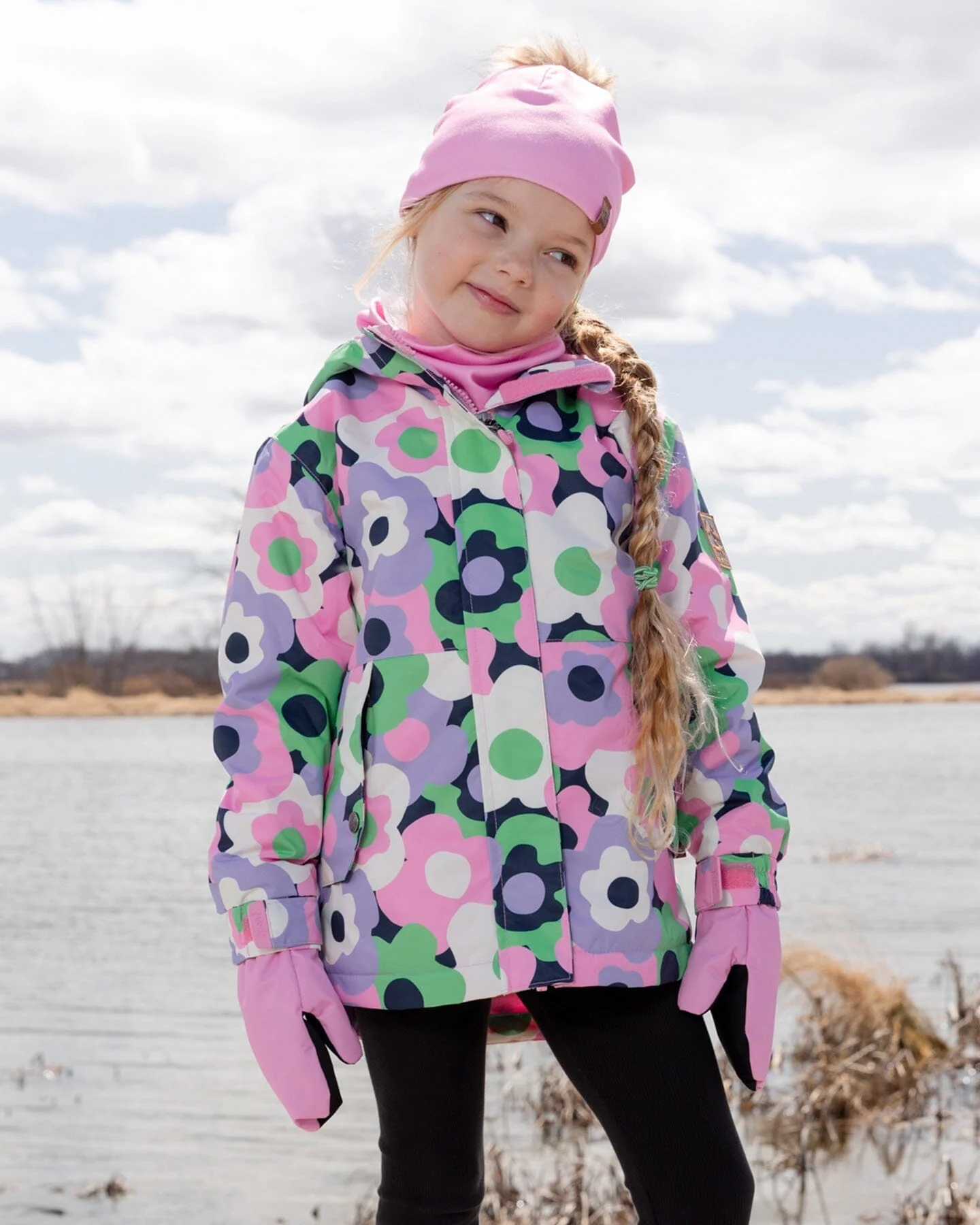 Mid-Season Jacket Black Printed Flowers - Image 2