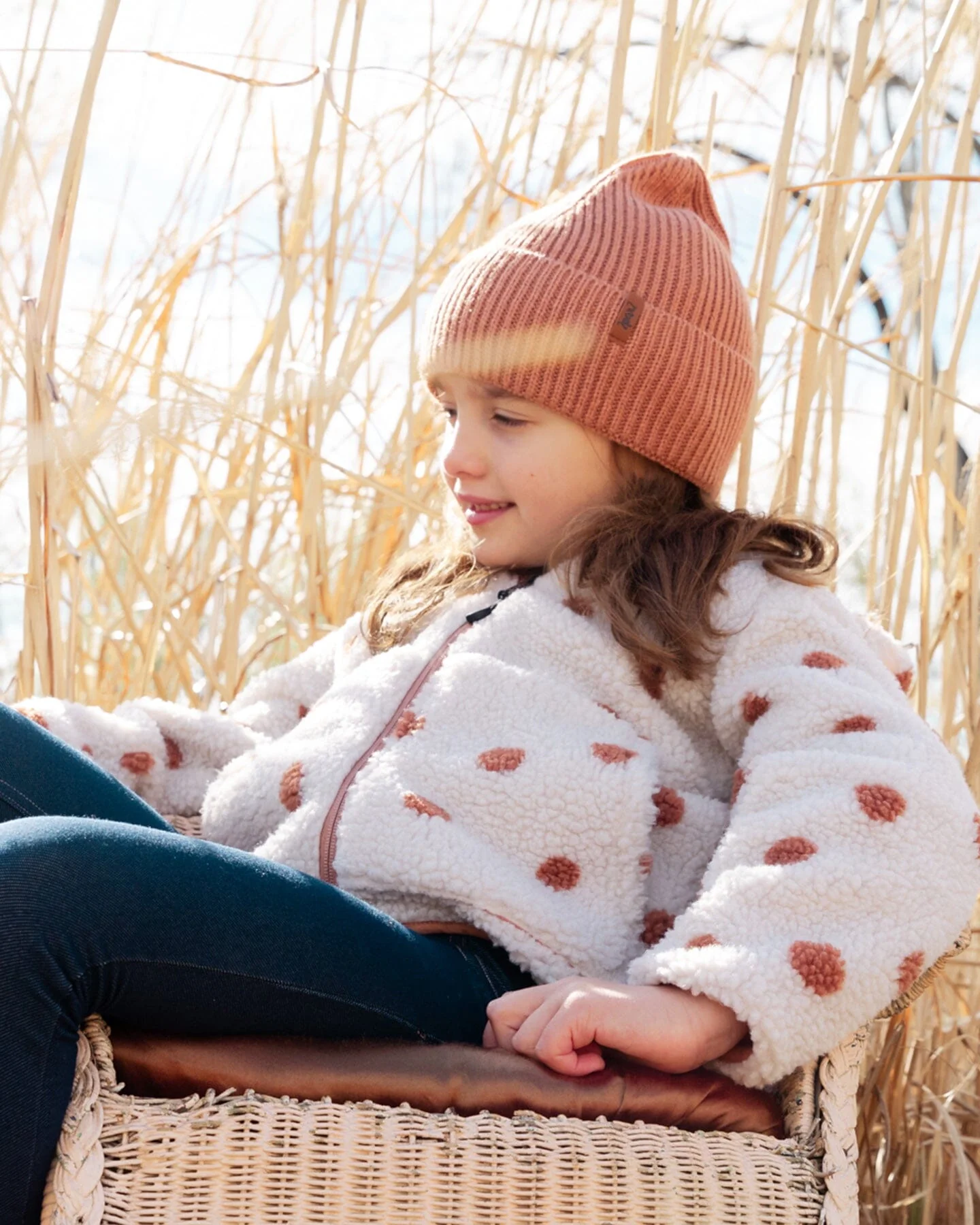 Mid-Season Knit Hat Brown Pink - Image 2