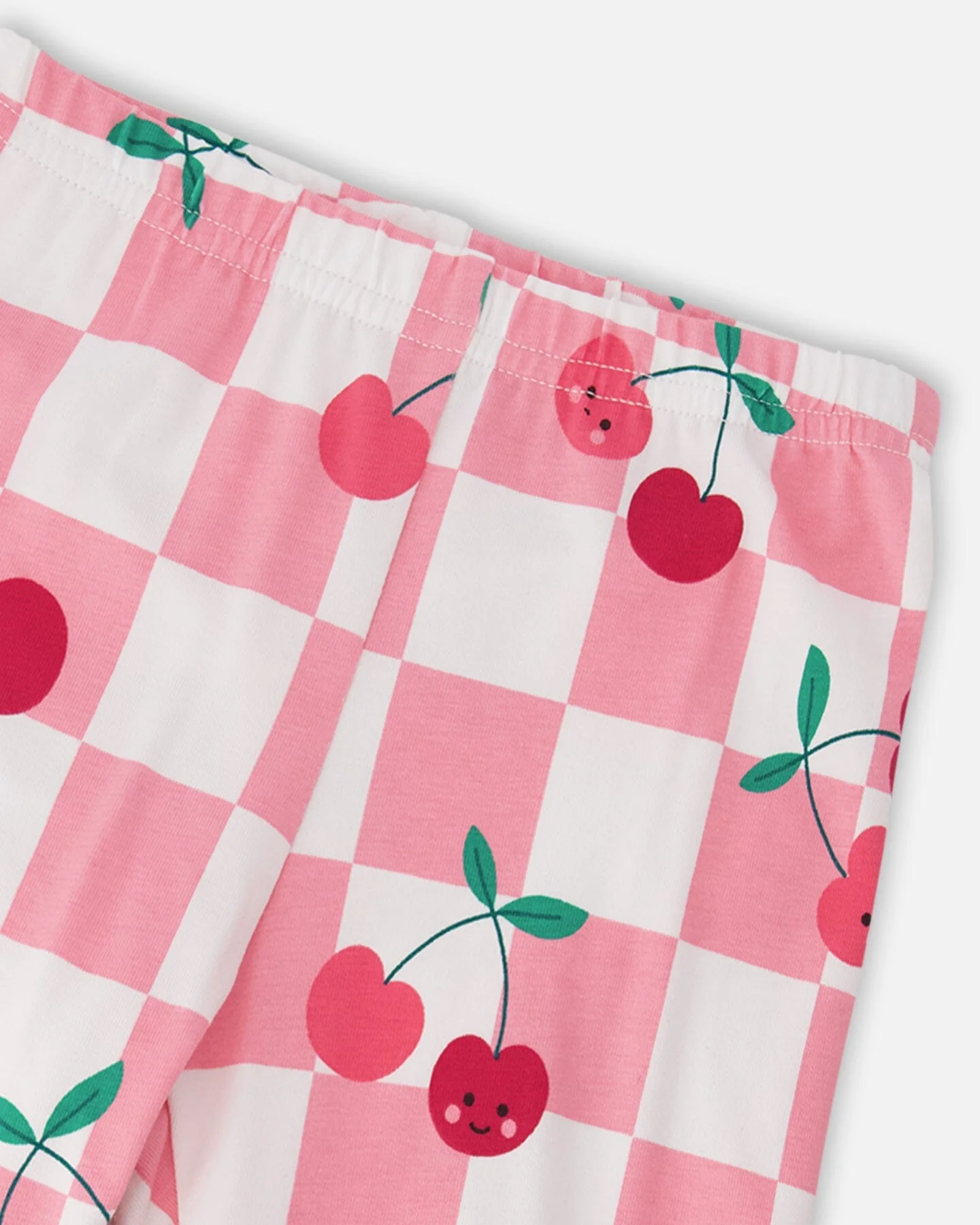 Organic Cotton Jersey Capri Pink Printed Cherries - Image 4