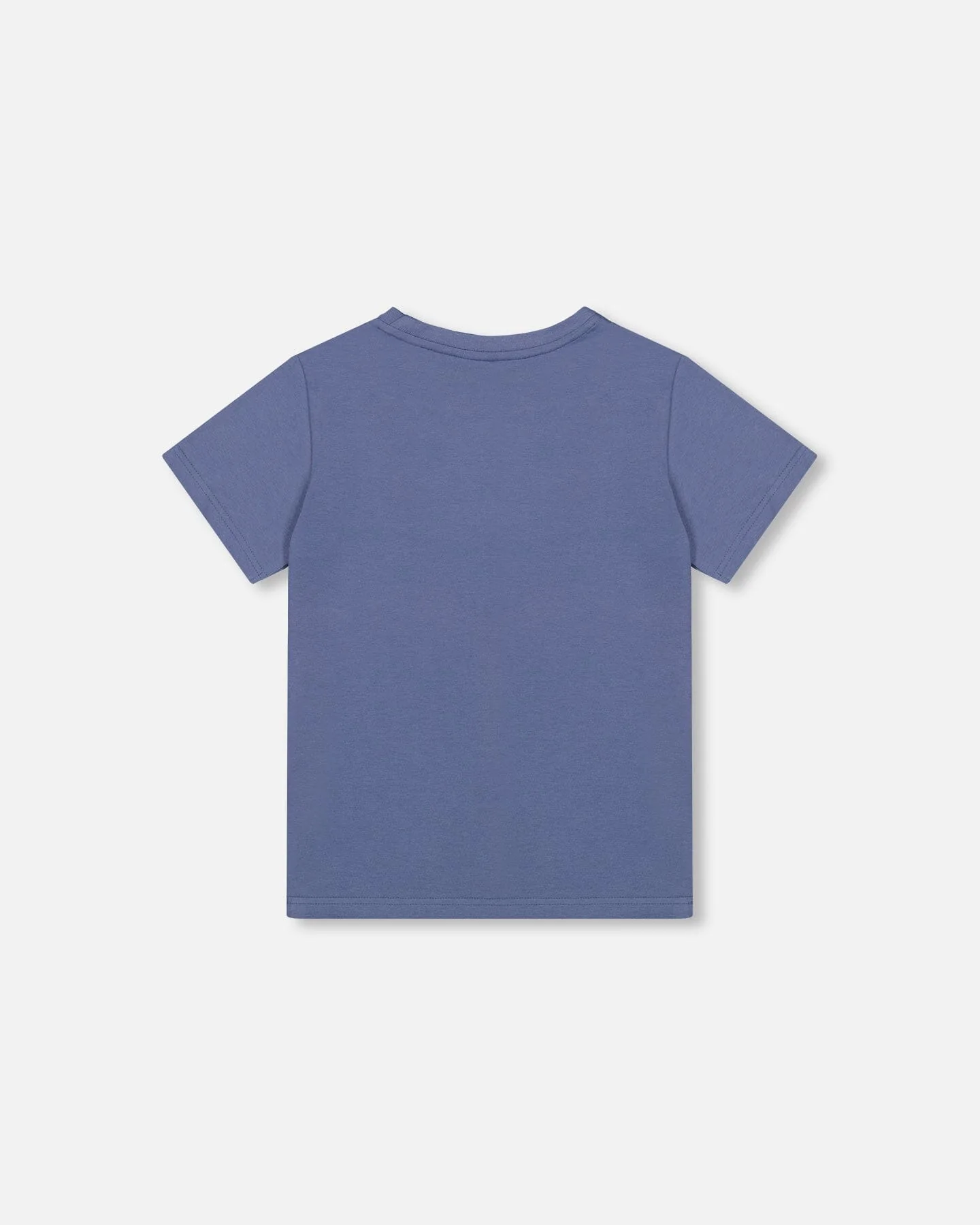 Organic Cotton Jersey T-Shirt Solid Blue - Image 2