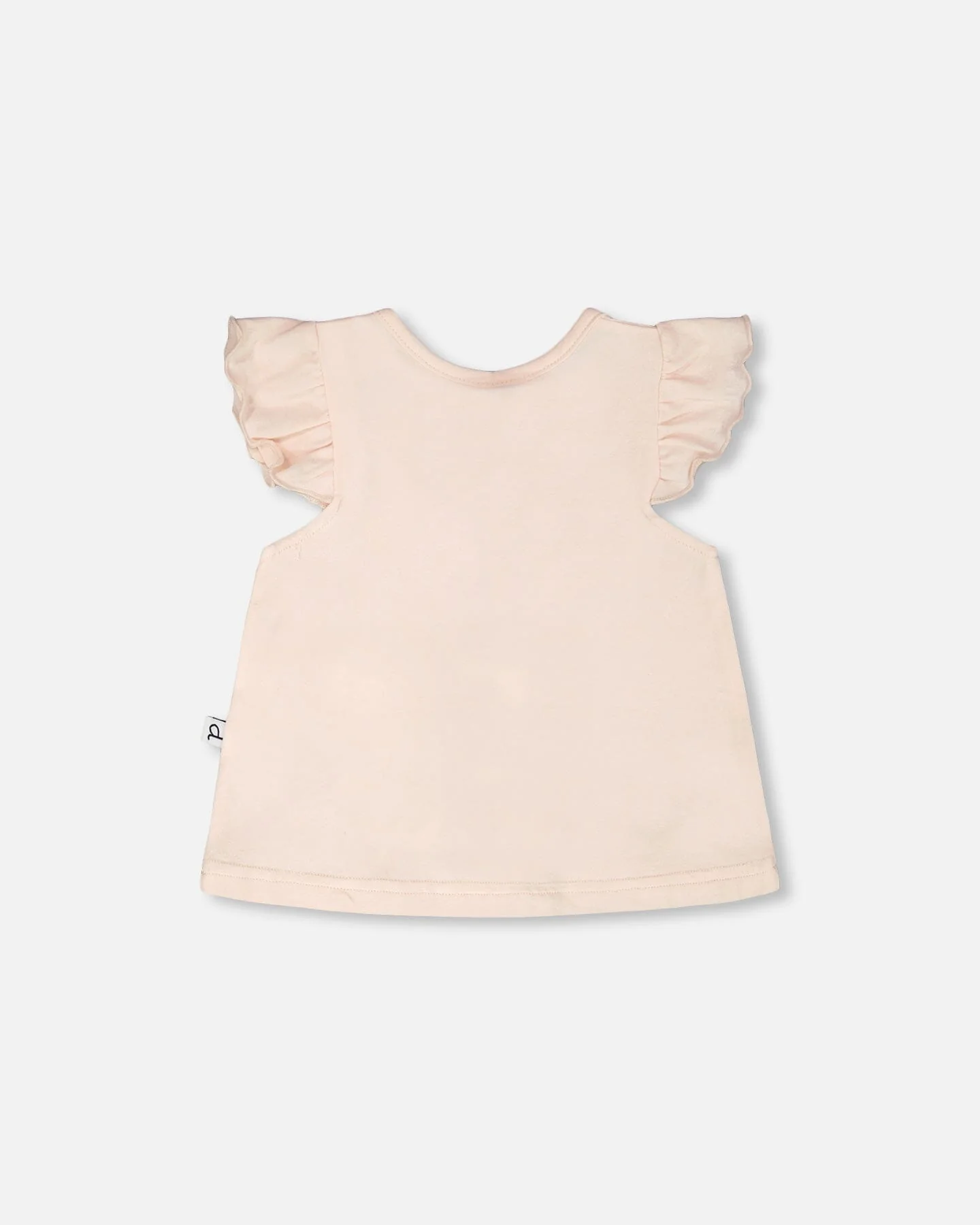 Organic Cotton Jersey Top And Short Set Peach And Peach Animal Print - Image 3