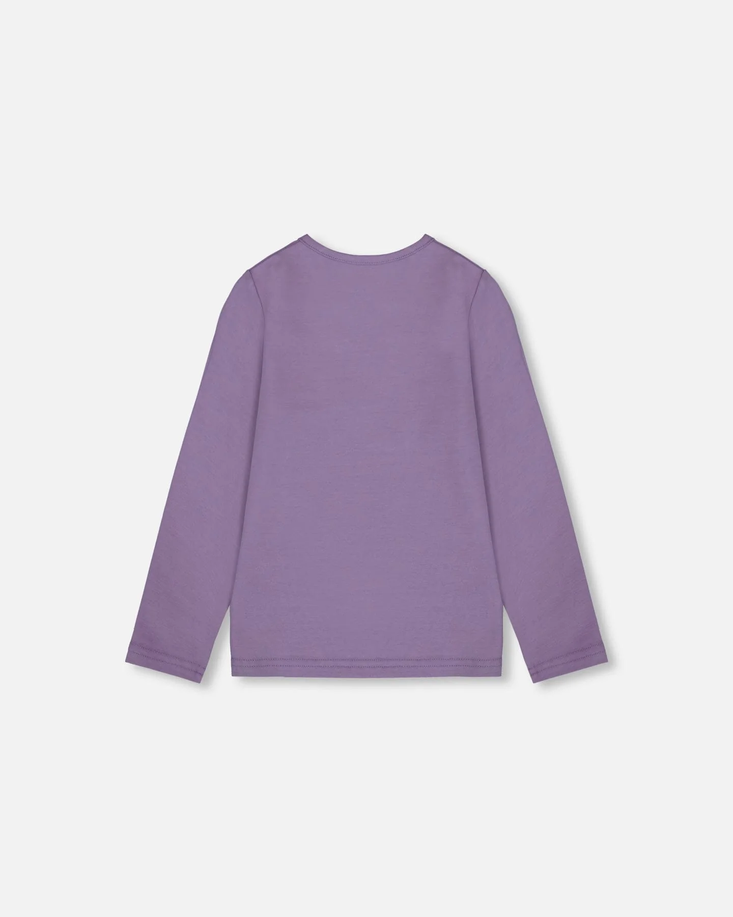 Organic Cotton Jersey Top Purple Gray With Owl - Image 3