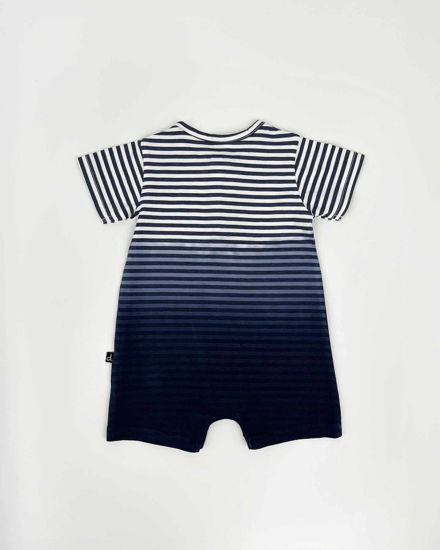 Organic Cotton Romper Blue Gradient Stripes - Image 2