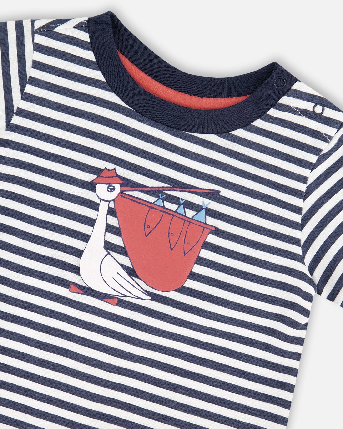 Organic Cotton T-Shirt And Short Set Blue Stripes And Blue - Image 3