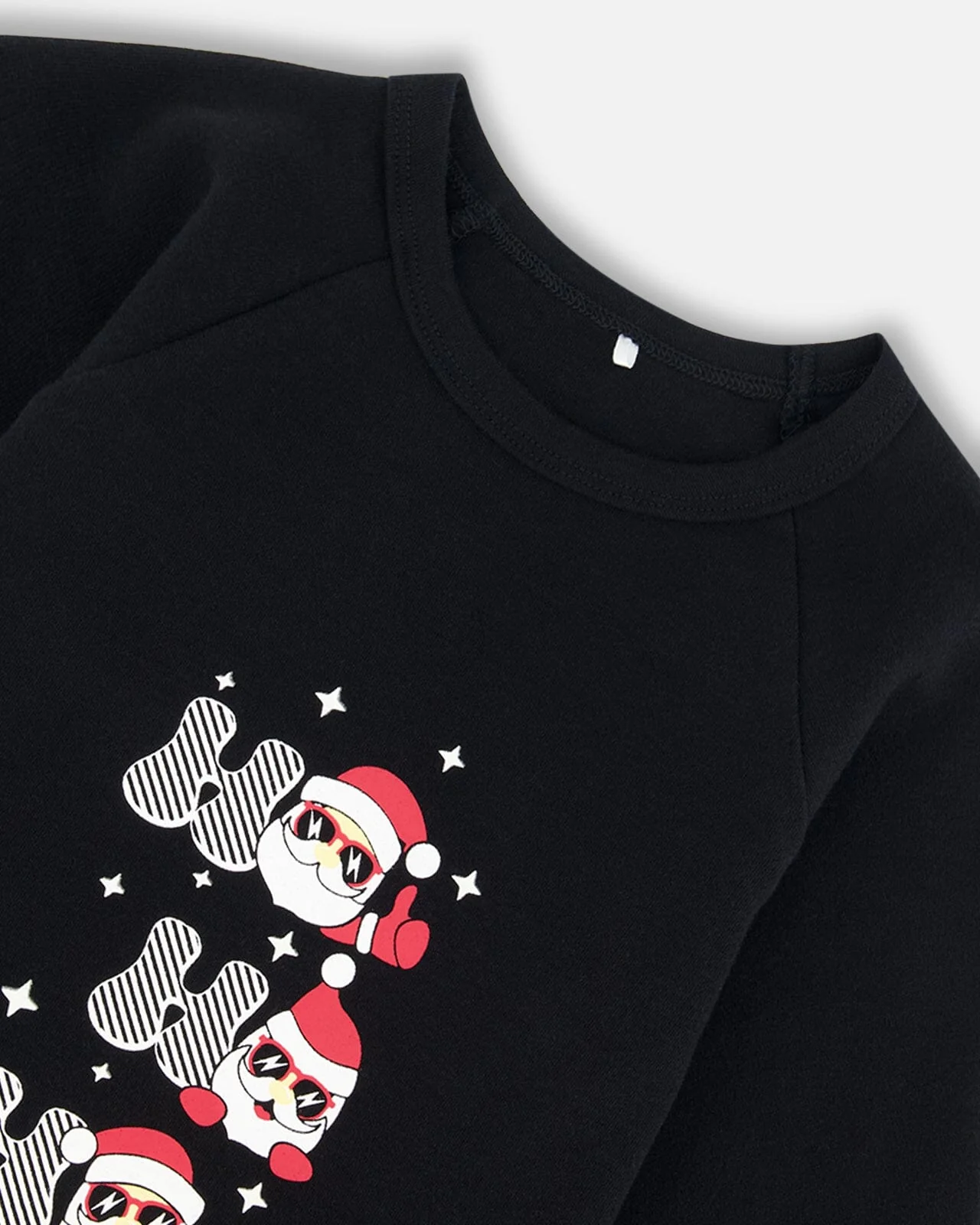 Organic Cotton Two Piece Pajama Set Red Printed Santa - Image 5