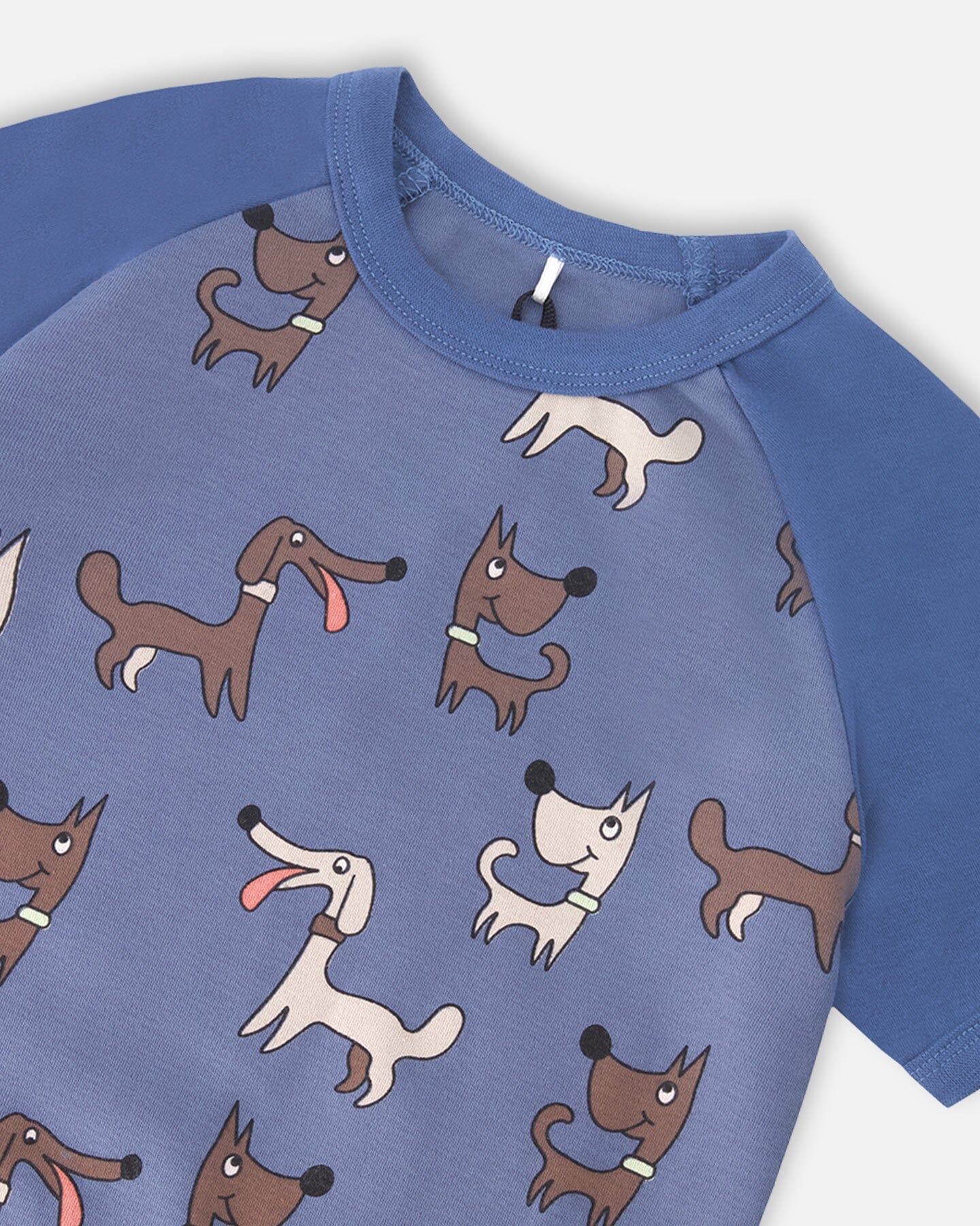 Organic Cotton Two-Piece Pyjama Set Blue Dog Print - Image 4
