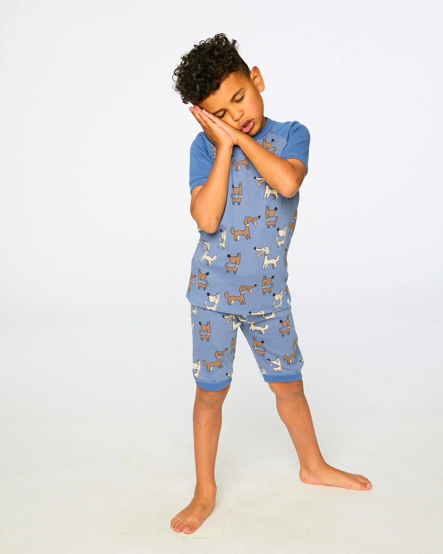 Organic Cotton Two-Piece Pyjama Set Blue Dog Print - Image 2