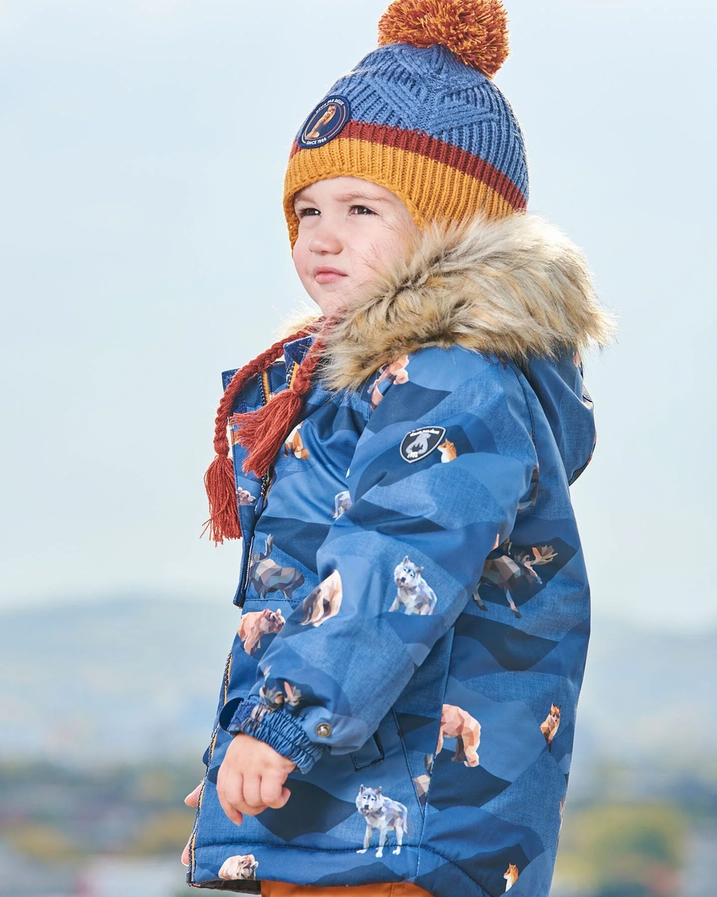 Peruvian Knit Hat Gradient Navy And Yellow - Image 3
