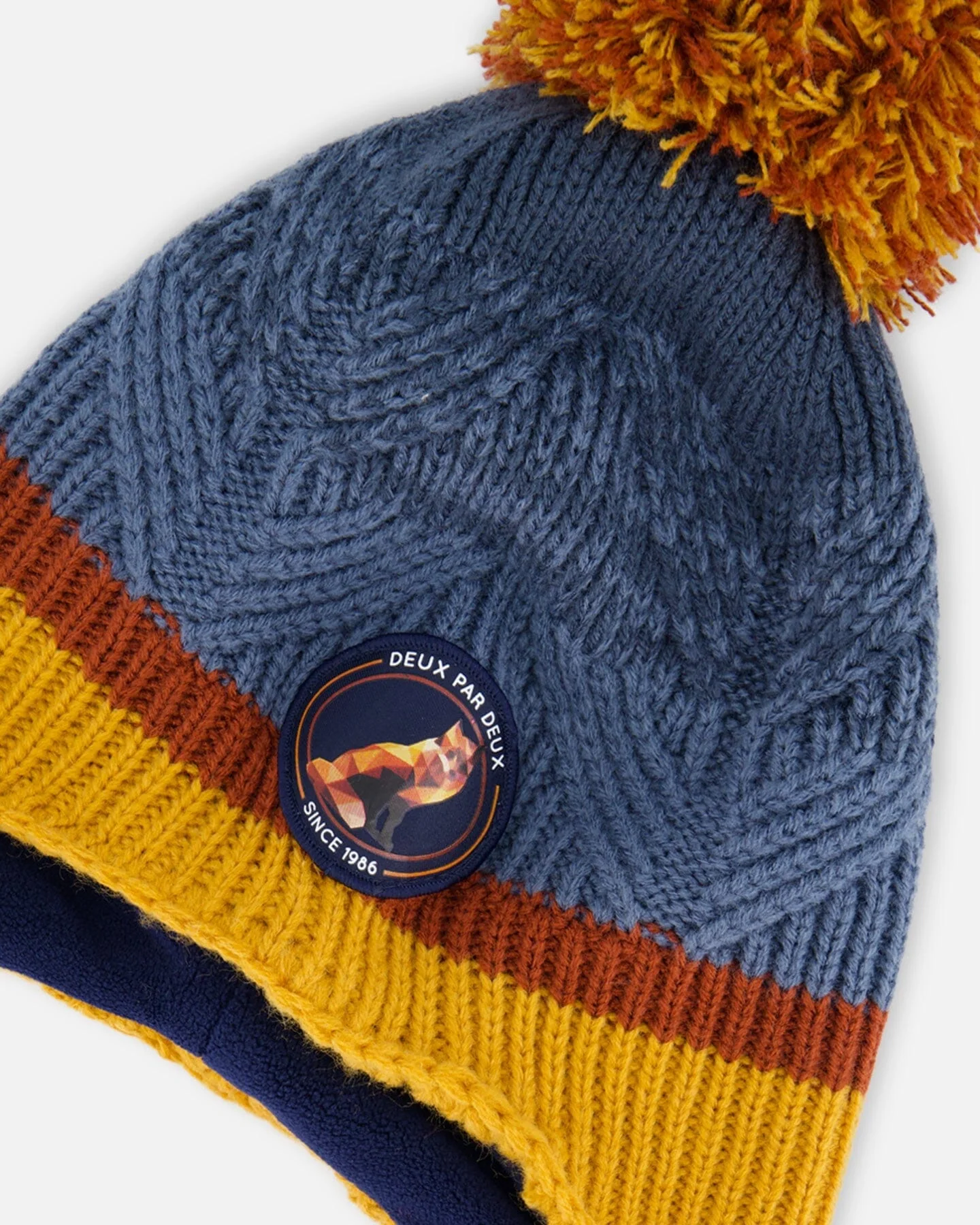 Peruvian Knit Hat Gradient Navy And Yellow - Image 5