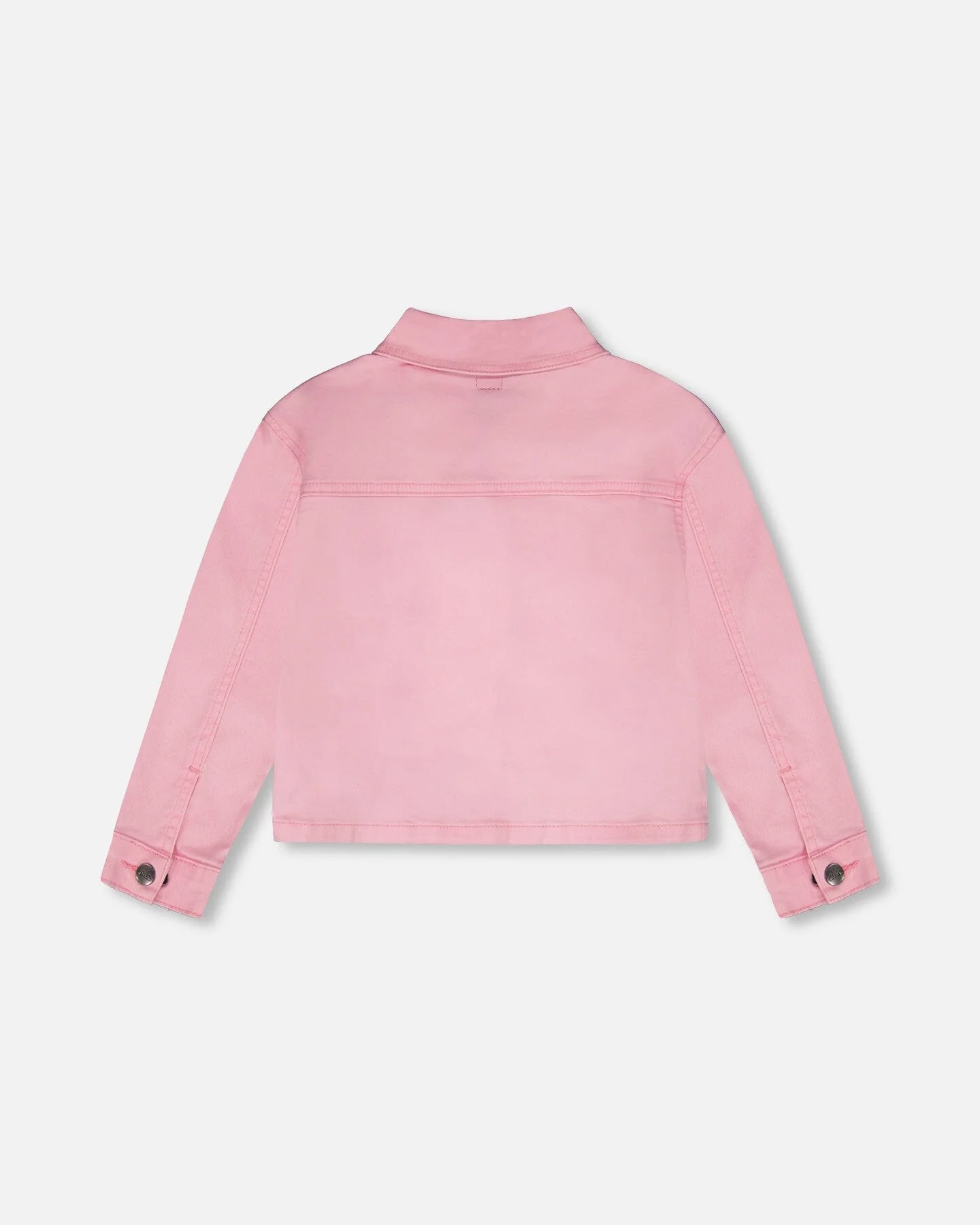 Pink Denim Jacket With Embroidered Patches - Image 3