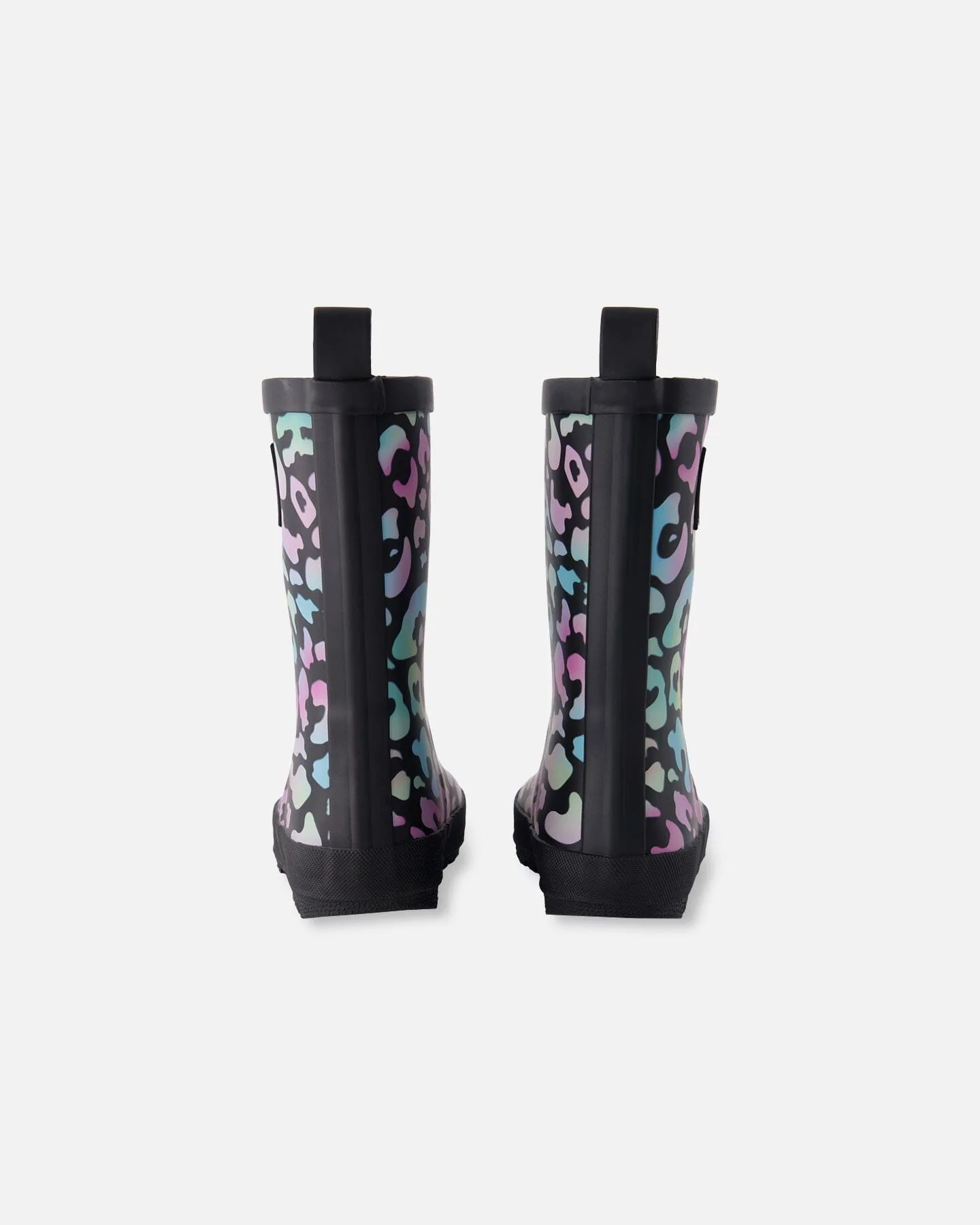 Rain Boots In Natural Rubber Black Animal Print - Image 4