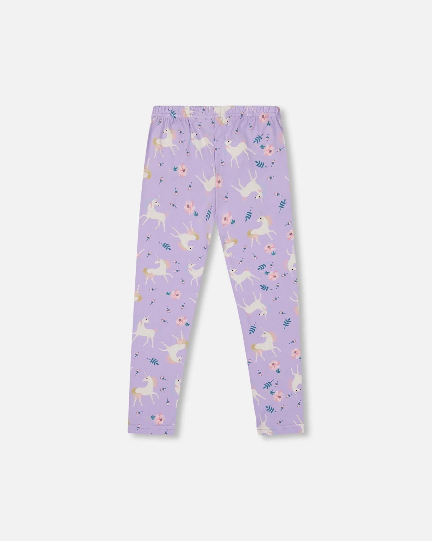 Stretch Jersey Leggings Lilac Unicorn Print - Image 3