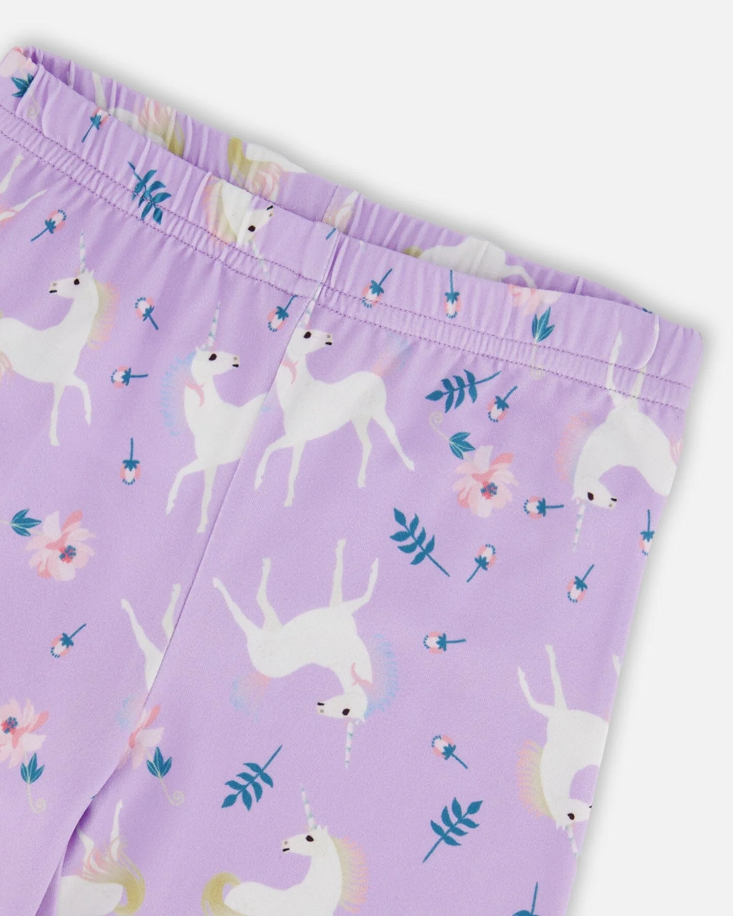 Stretch Jersey Leggings Lilac Unicorn Print - Image 4