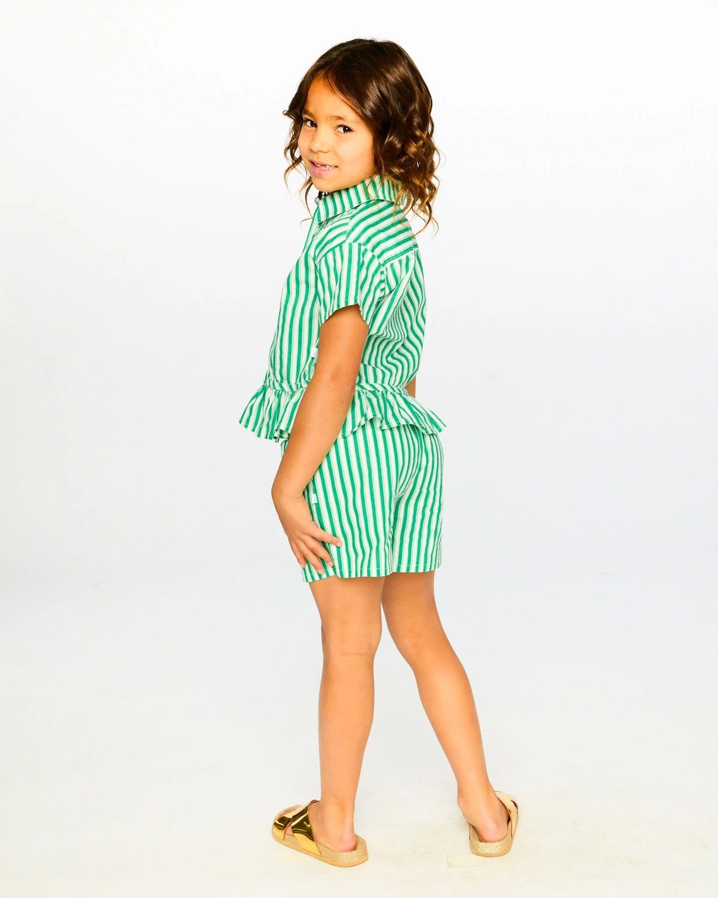 Striped Shorts Green - Image 2