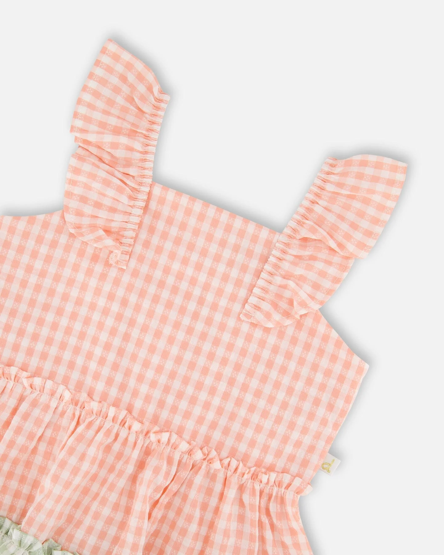 Tunic And Organic Cotton Capri Set Coral Gingham And Coral - Image 5