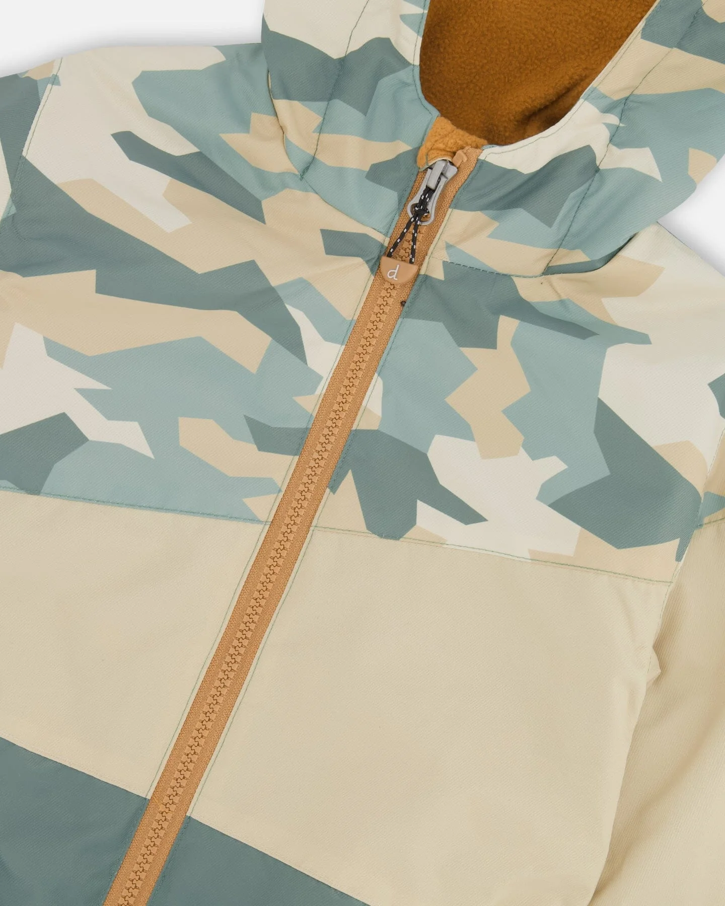 Two-Piece Mid-Season Outerwear Set Green Camouflage Print - Image 5