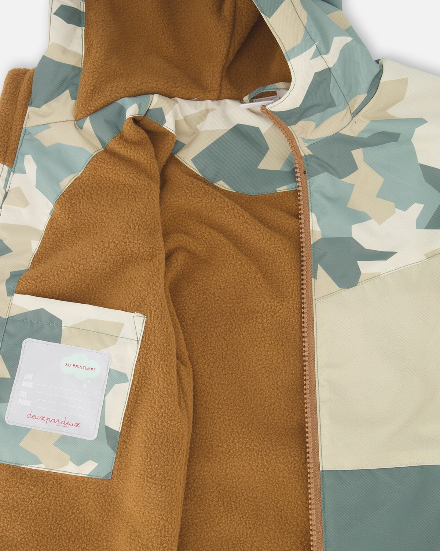 Two-Piece Mid-Season Outerwear Set Green Camouflage Print - Image 7