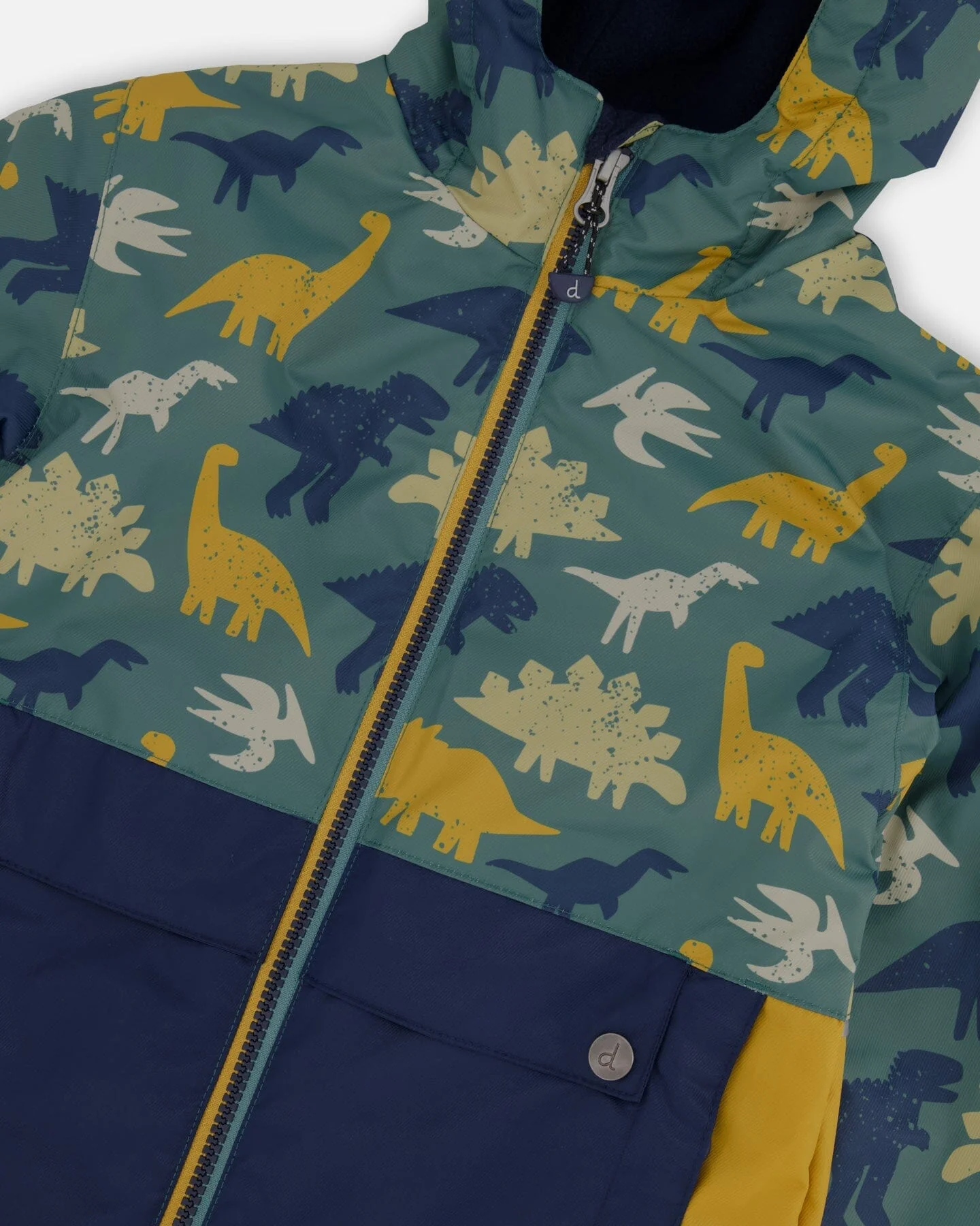 Two-Piece Mid-Season Outerwear Set Green Dinosaur Print - Image 6