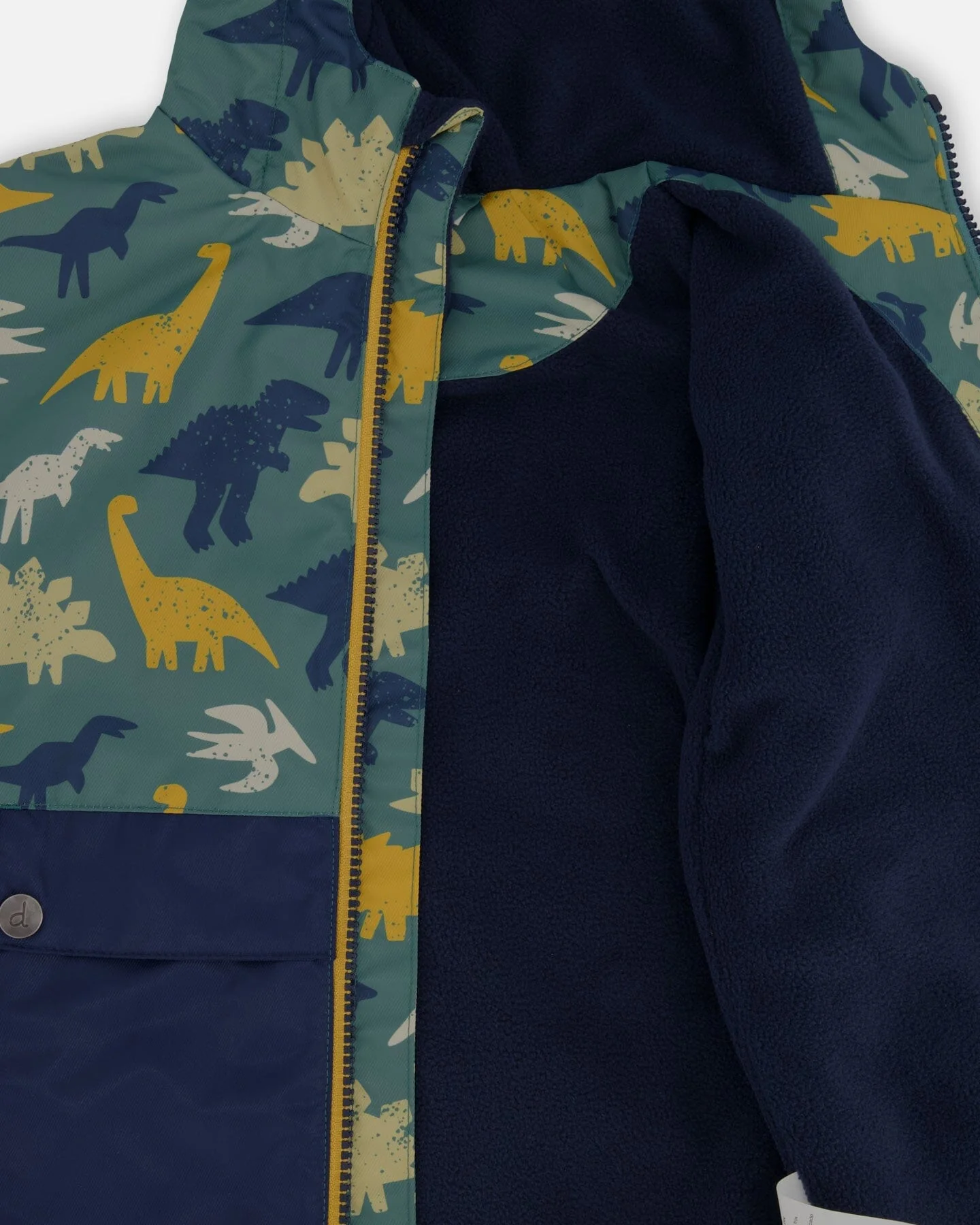 Two-Piece Mid-Season Outerwear Set Green Dinosaur Print - Image 8
