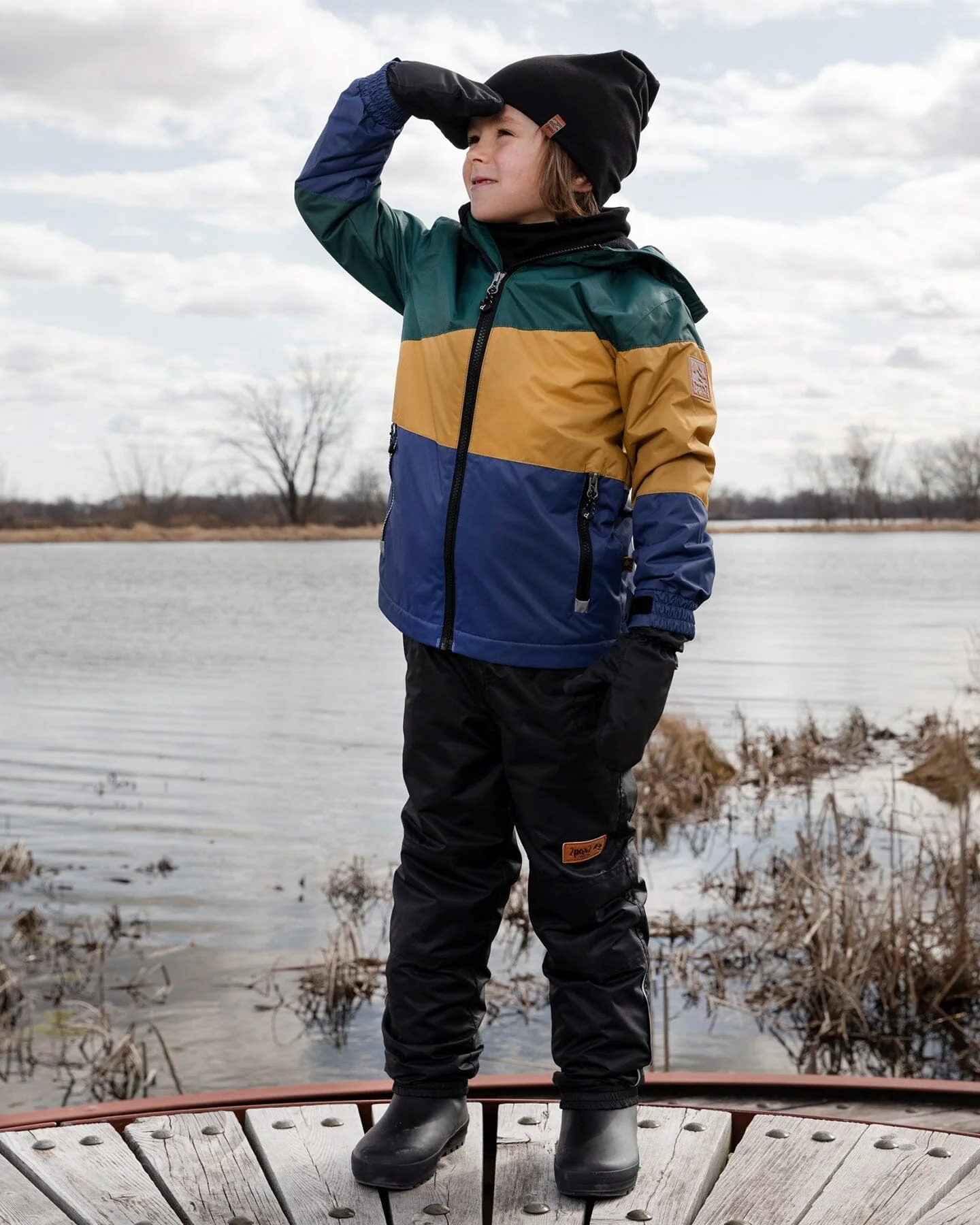 Two-Piece Mid-Season Outerwear Set Green, Yellow And Blue - Image 2