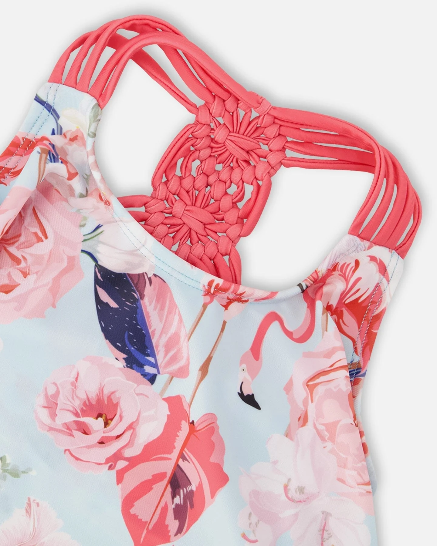 Two-Piece Swimsuit Blue Flamingo Print - Image 6