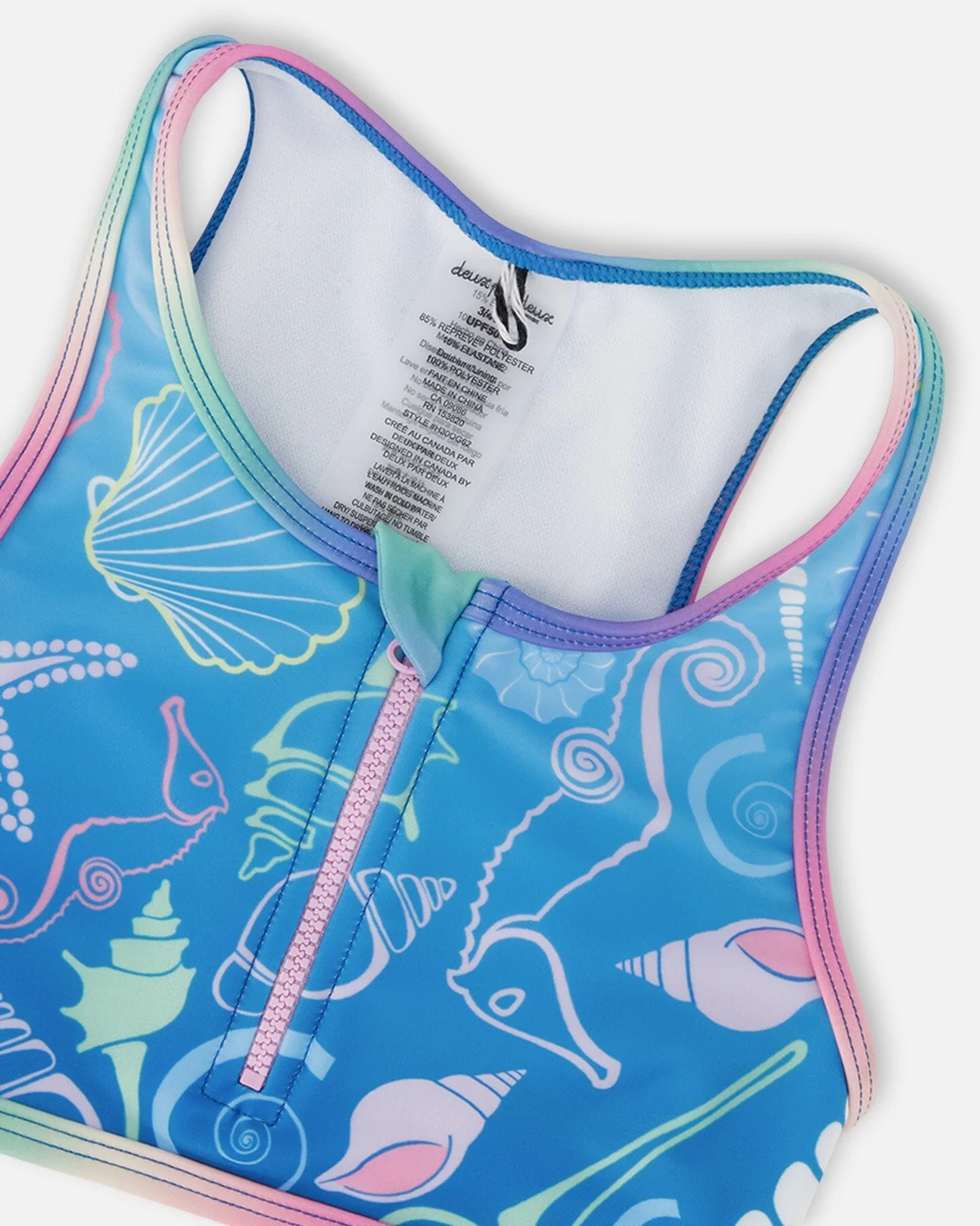 Two-Piece Swimsuit Blue Shell Print - Image 4