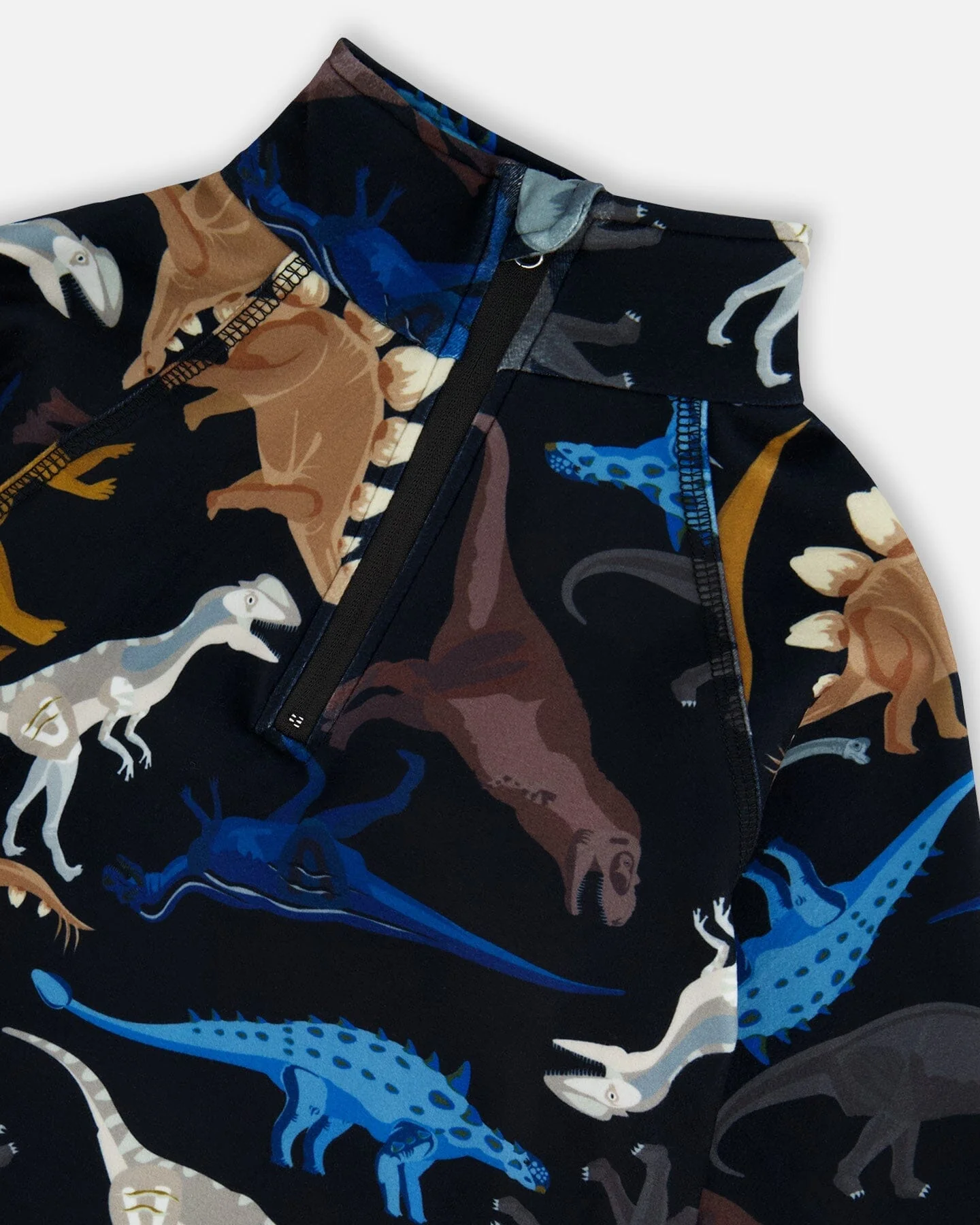 Two-Piece Thermal Underwear Seat Black Dinosaur Print - Image 4