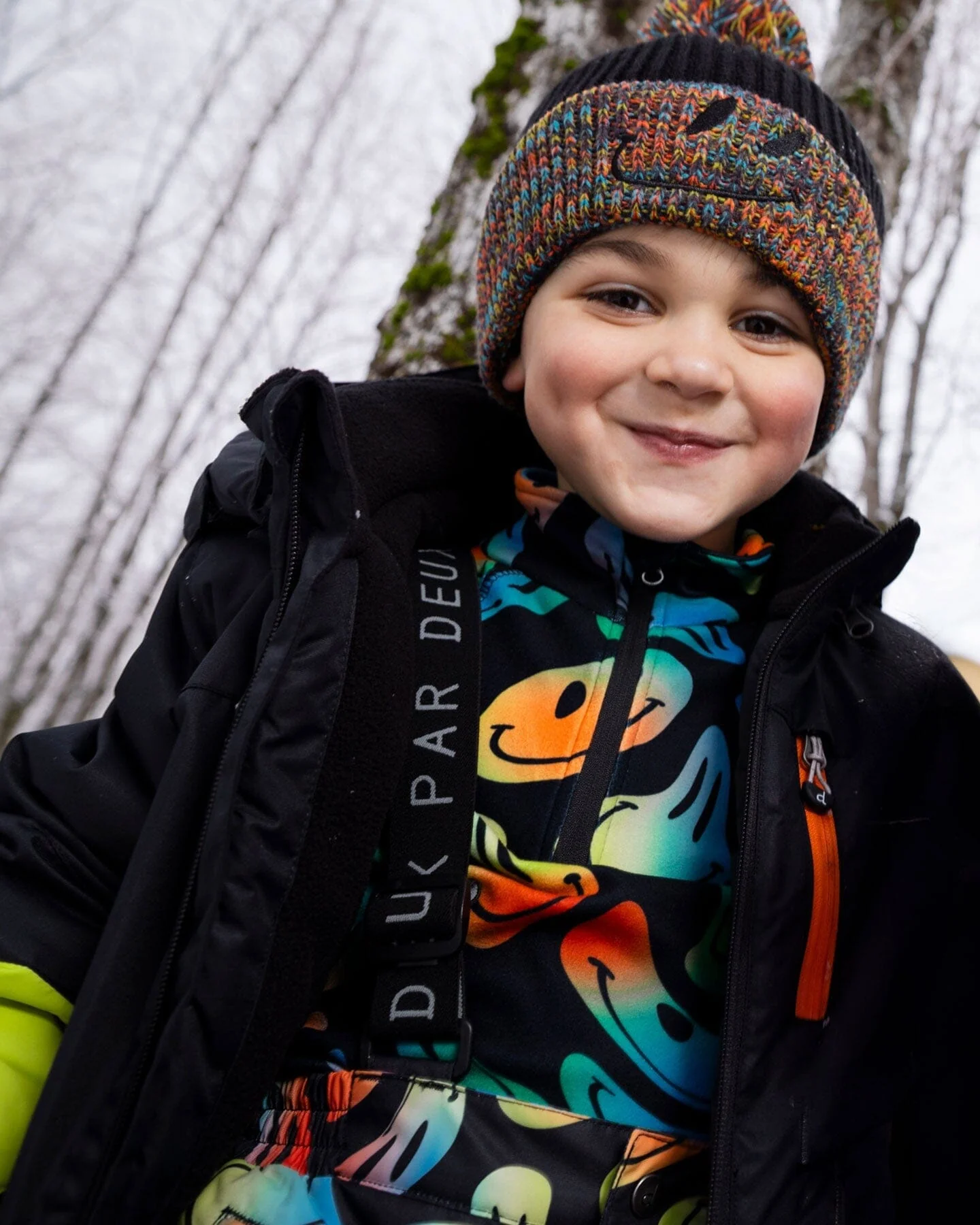Two-Piece Thermal Underwear Set Smiley Face Boy - Image 2